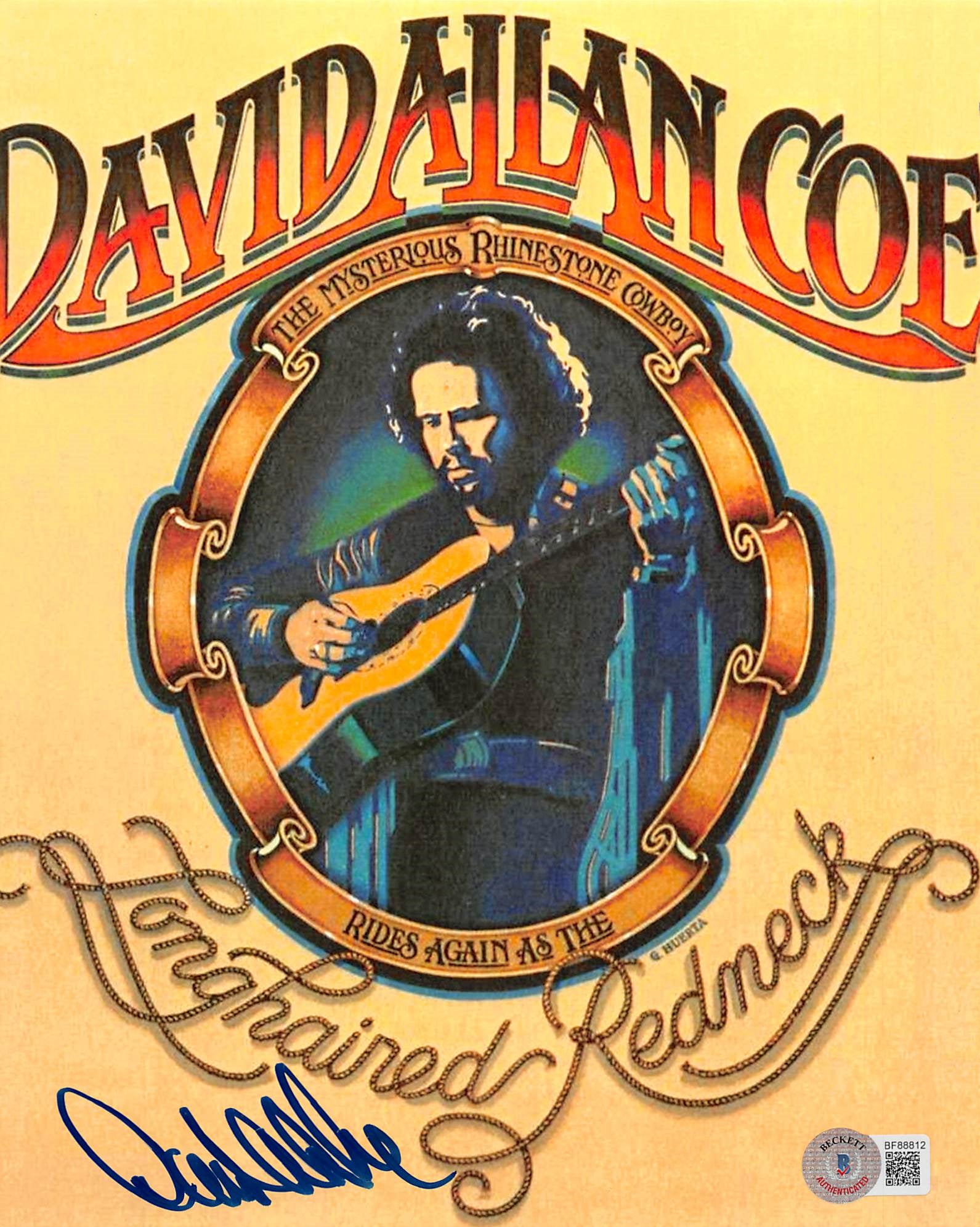 David Allan Coe Authentic Signed 8x10 Photo Autographed BAS #BF88812