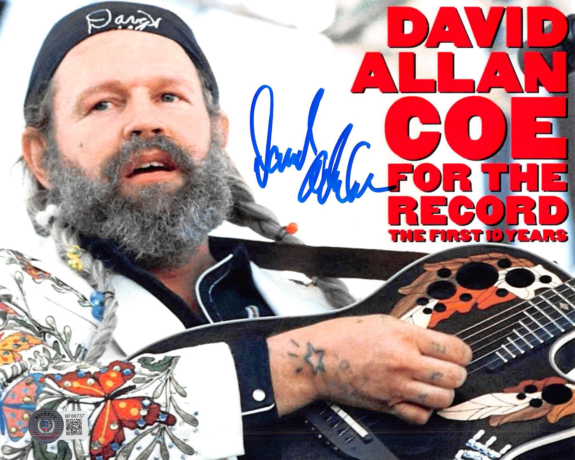 David Allan Coe Authentic Signed 8x10 Photo Autographed BAS #BF88737