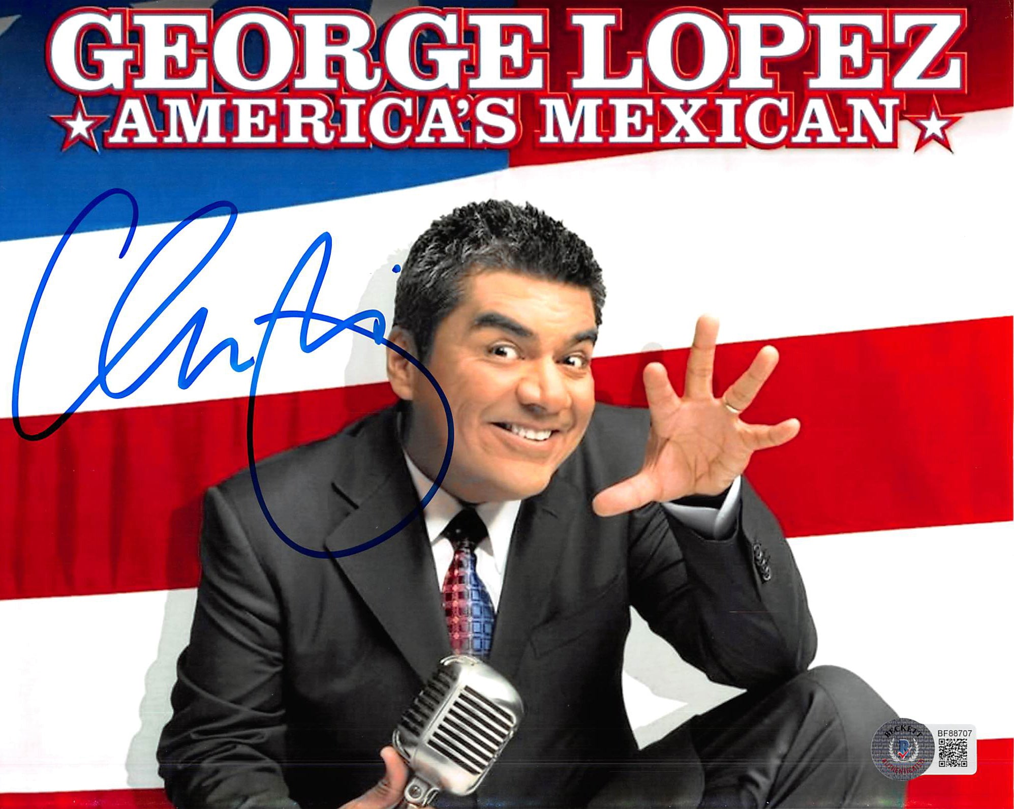 George Lopez American's Mexican Authentic Signed 8x10 Photo BAS #BF88707