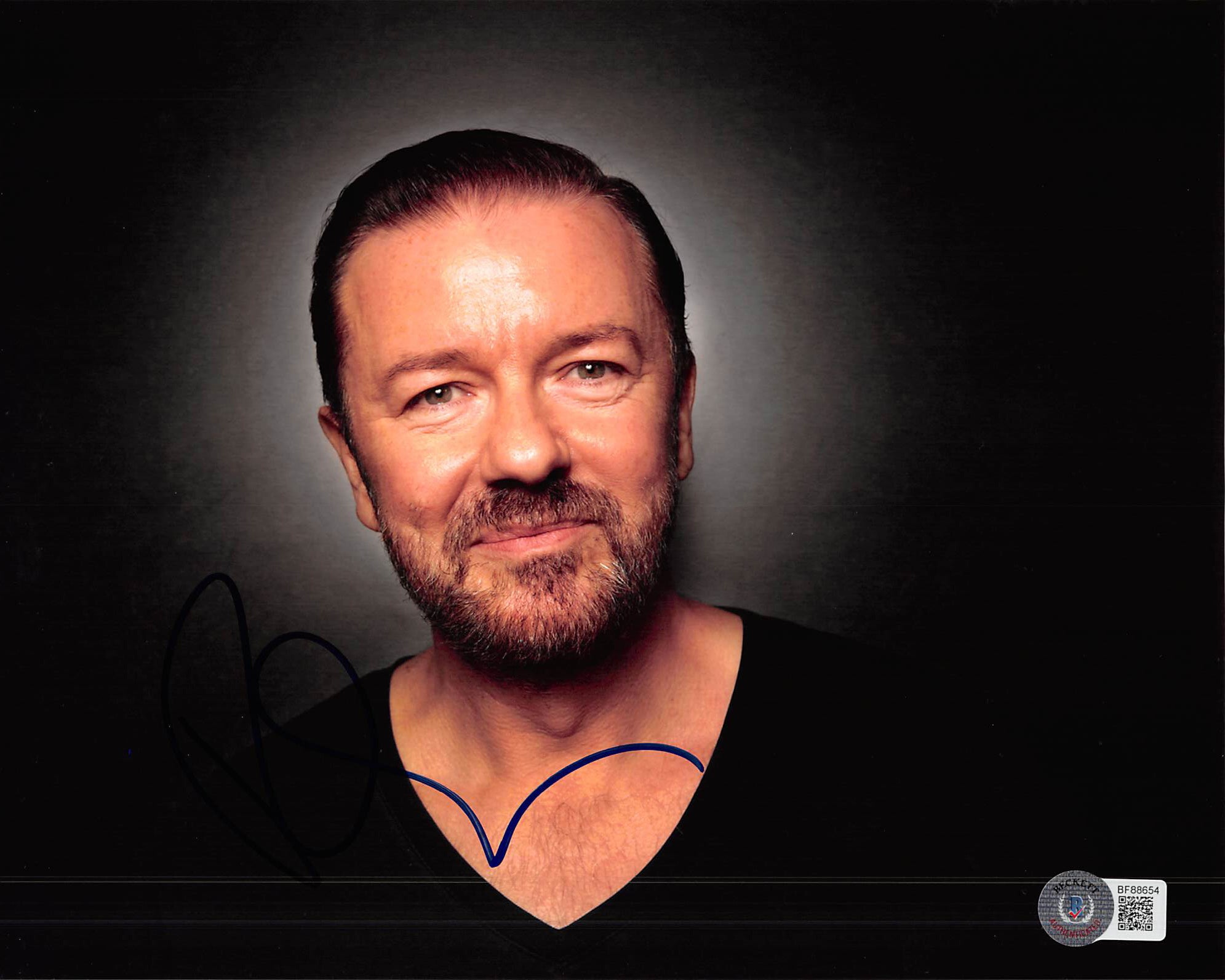 Ricky Gervais Comedian Authentic Signed 8x10 Photo Autographed BAS #BF88654