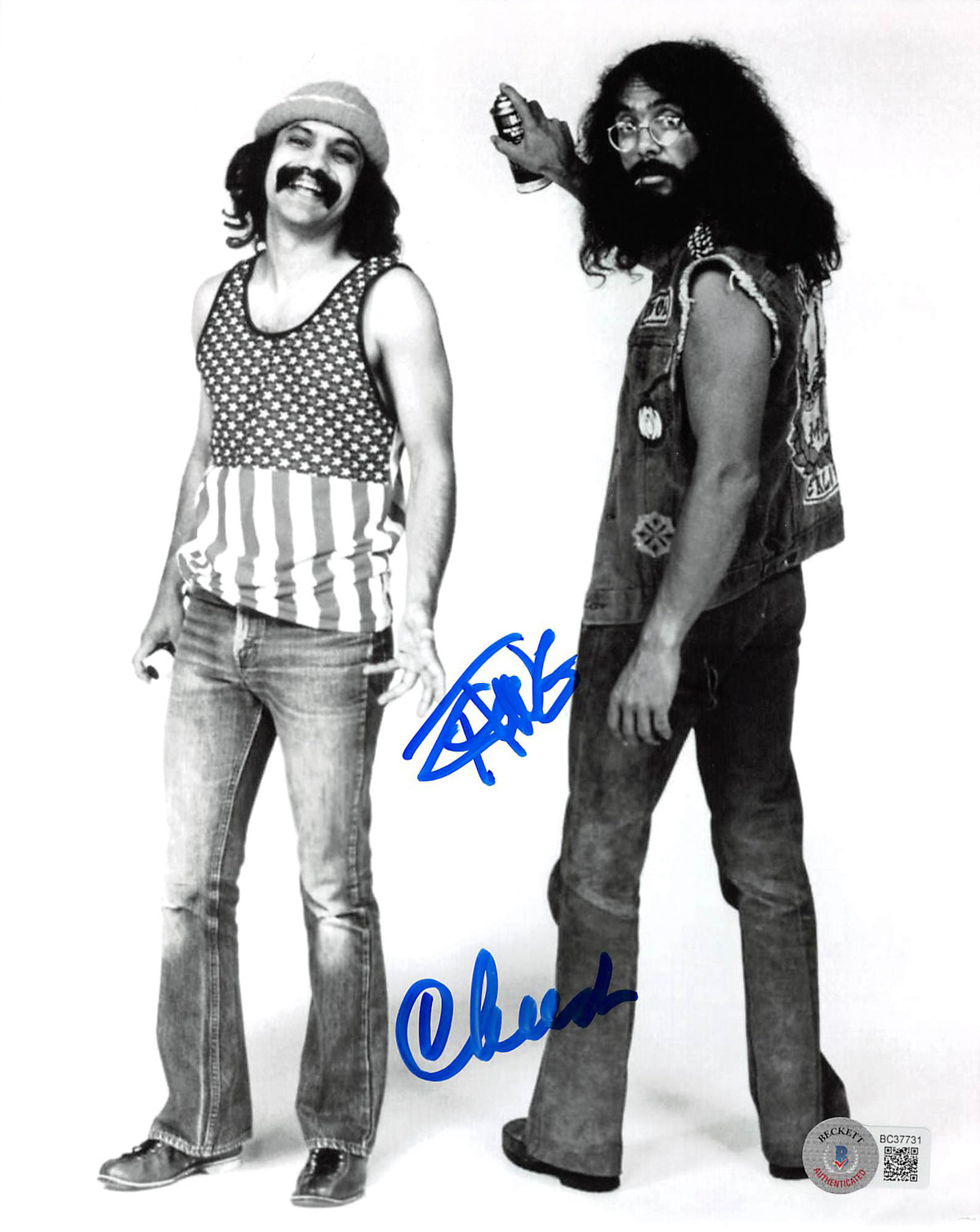 Cheech Marin & Tommy Chong Up in Smoke Authentic Signed 8x10 Photo BAS #BC37731