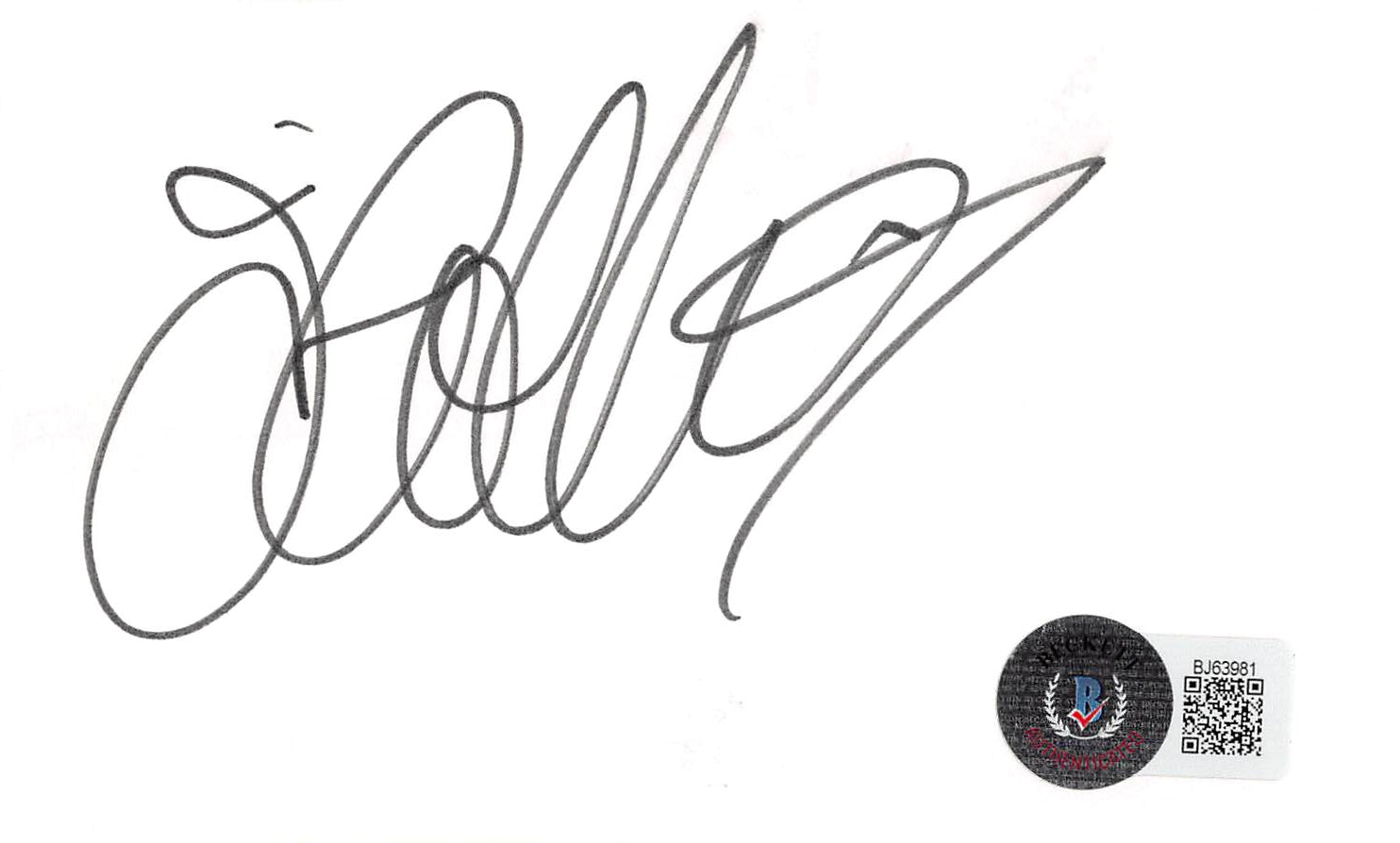 Joan Collins Dynasty Authentic Signed 3x5 Index Card Autographed BAS #BJ63981