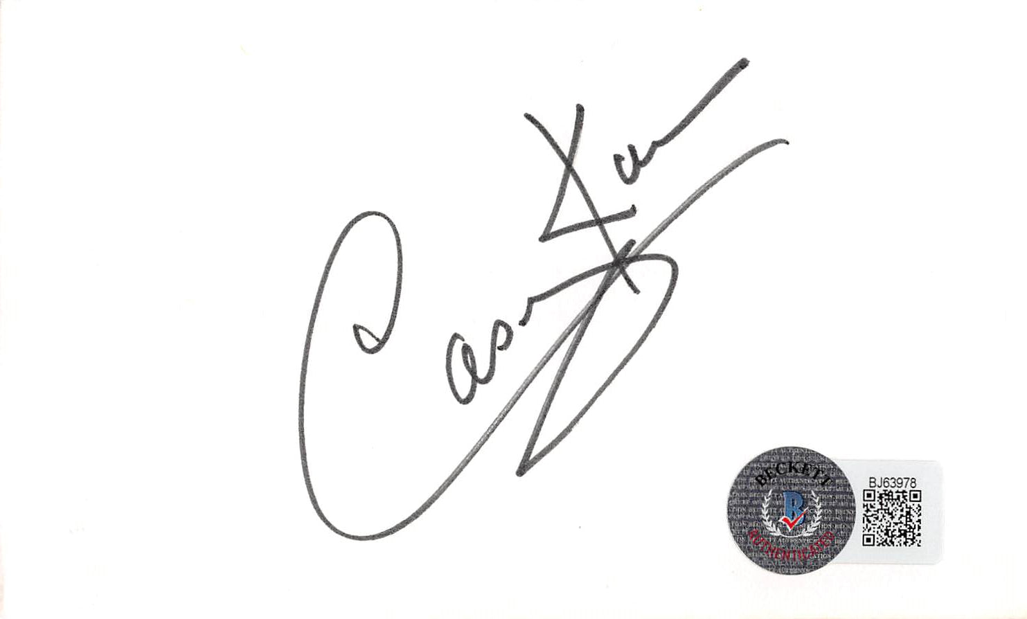 Casey Kasem Scooby-Doo Authentic Signed 3x5 Index Card BAS #BJ63978 1