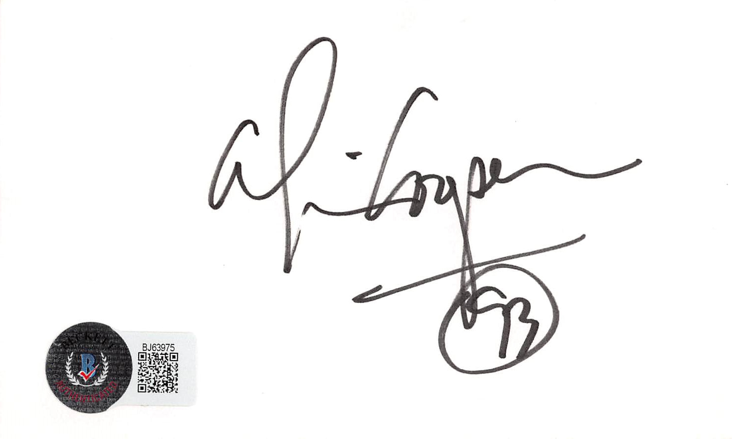 Alice Cooper "93" Authentic Signed 3x5 Index Card Autographed BAS #BJ63975