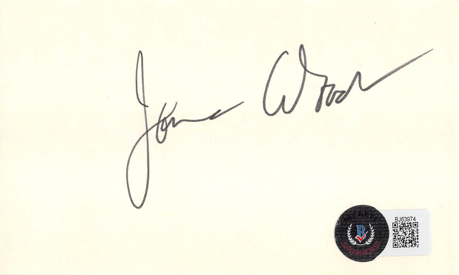 James Woods Hercules Authentic Signed 3x5 Index Card Autographed BAS #BJ63974