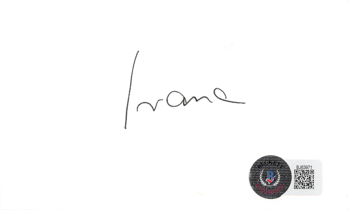 Ivana Trump Deceased Authentic Signed 3x5 Index Card BAS #BJ63971