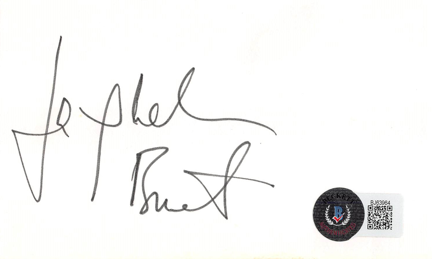 Jacqueline Bisset The Deep Authentic Signed 3x5 Index Card BAS #BJ63964