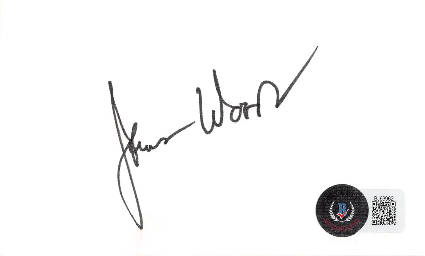 James Woods Hercules Authentic Signed 3x5 Index Card Autographed BAS #BJ63962