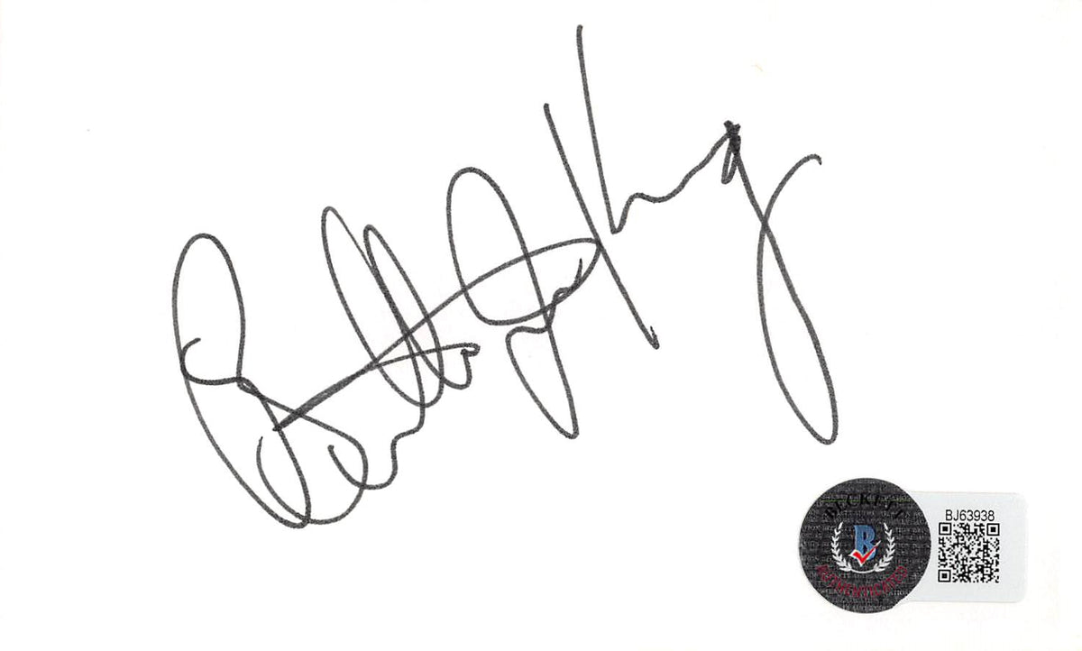 Billie Jean King Battle Of The Sexes Signed 3x5 Index Card BAS #BJ63938