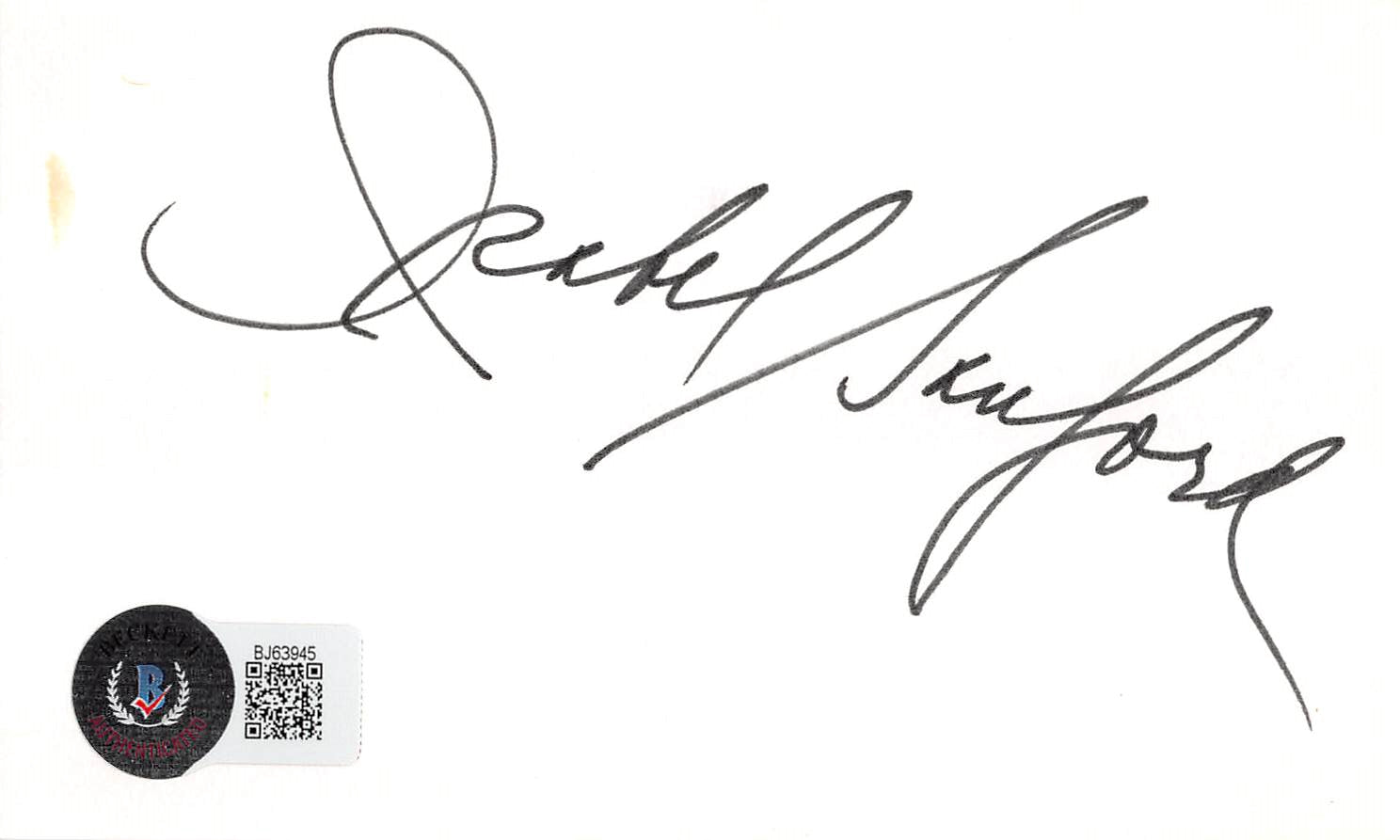 Isabel Sanford The Jeffersons Authentic Signed 3x5 Index Card BAS #BJ63945