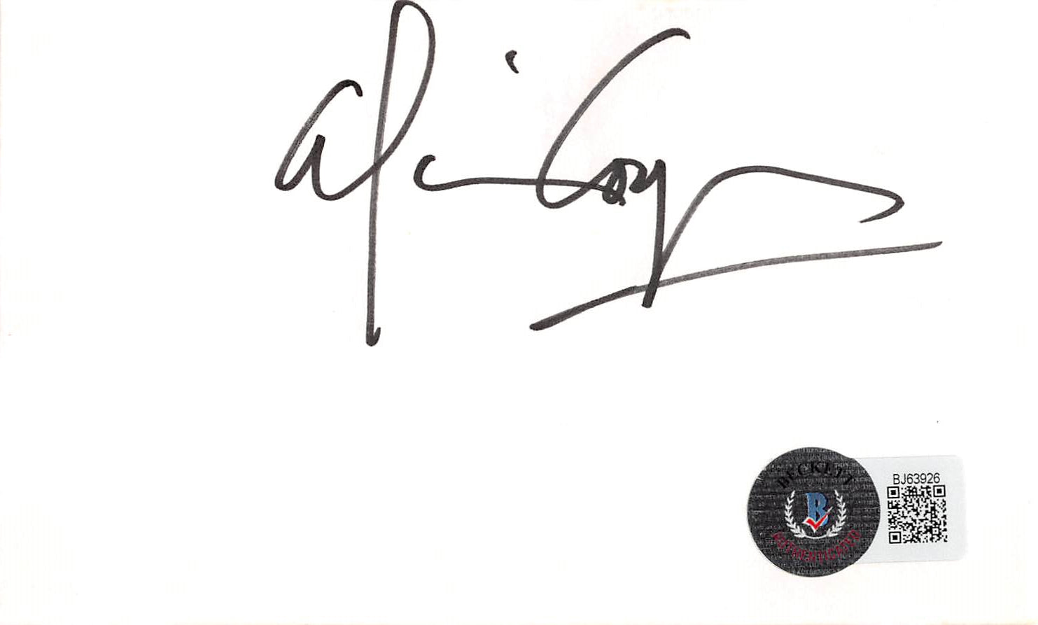 Alice Cooper Authentic Signed 3x5 Index Card Autographed BAS #BJ63926