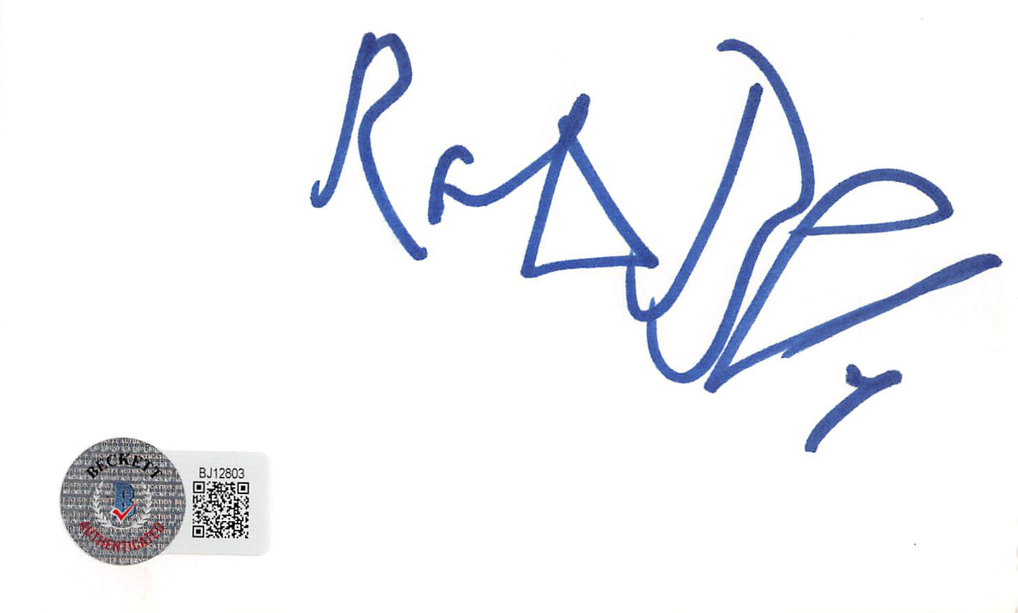 Robert Blake In Cold Blood Authentic Signed 3x5 Index Card BAS #BJ12803