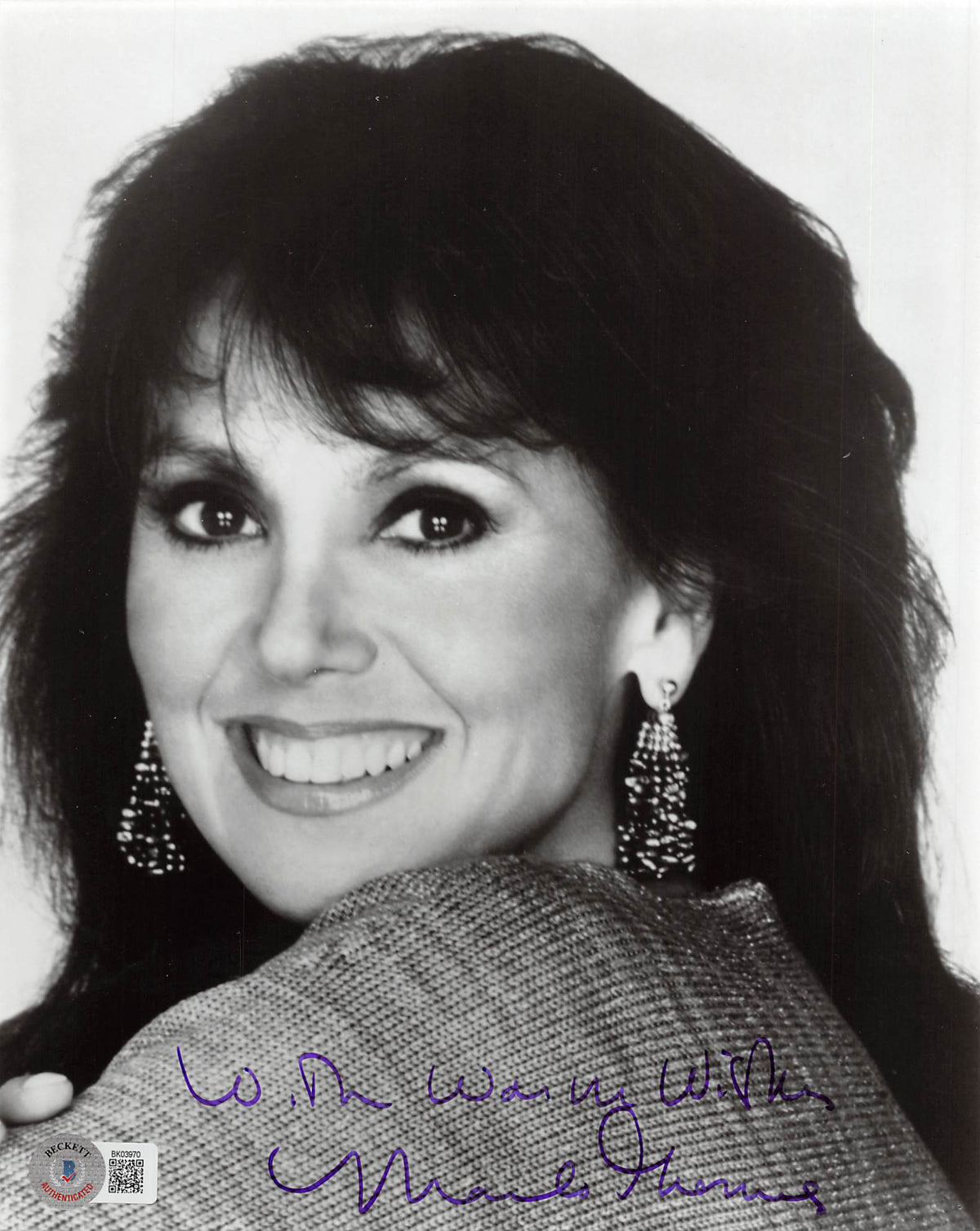 Marlo Thomas That Girl "With Warm Wishes" Signed 8x10 Photo BAS #BK03970