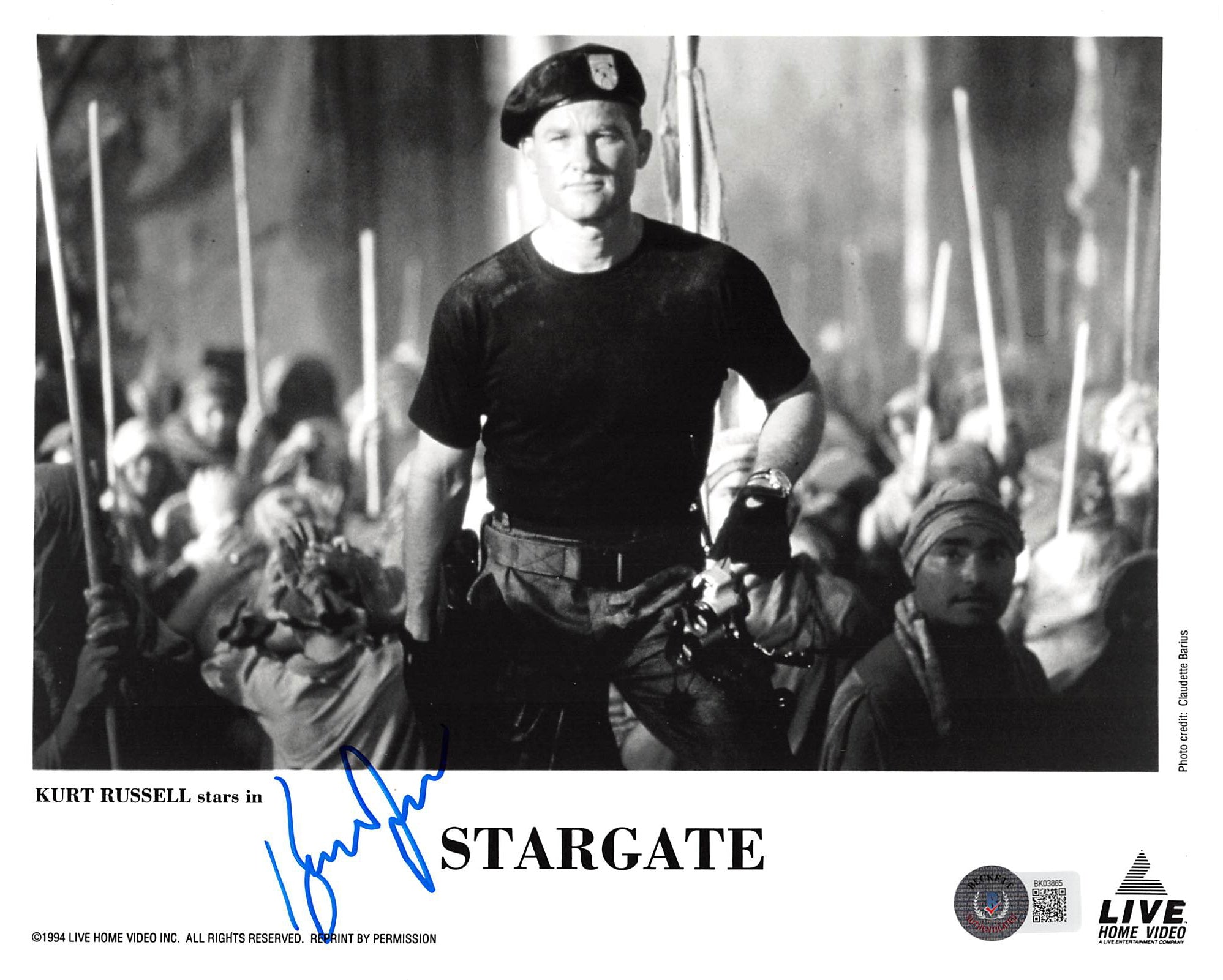 Kurt Russell Stargate Authentic Signed 8x10 Photo Autographed BAS #BK03865