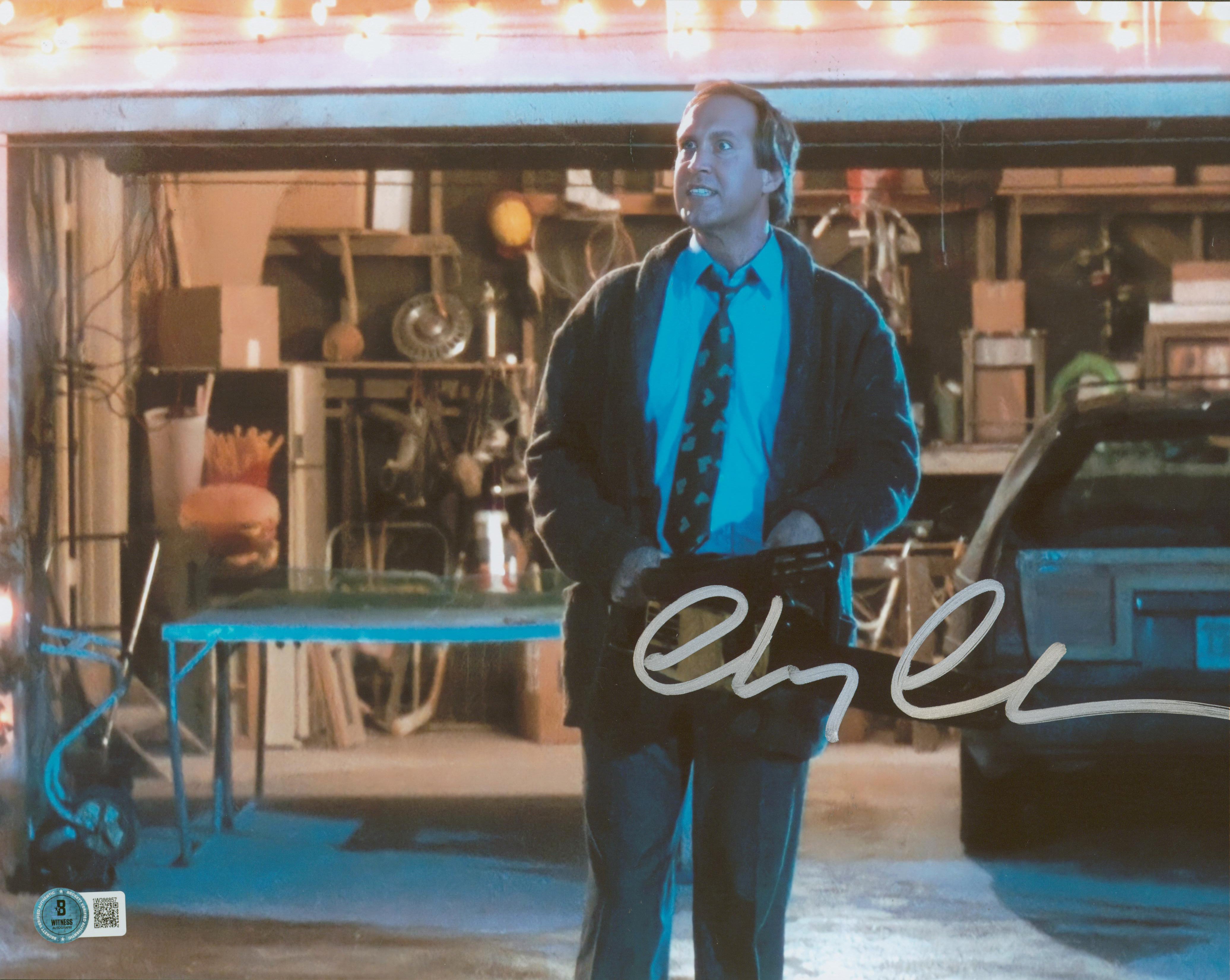 Chevy Chase Christmas Vacation Signed 11x14 Horizontal Stare Photo BAS Witness 1