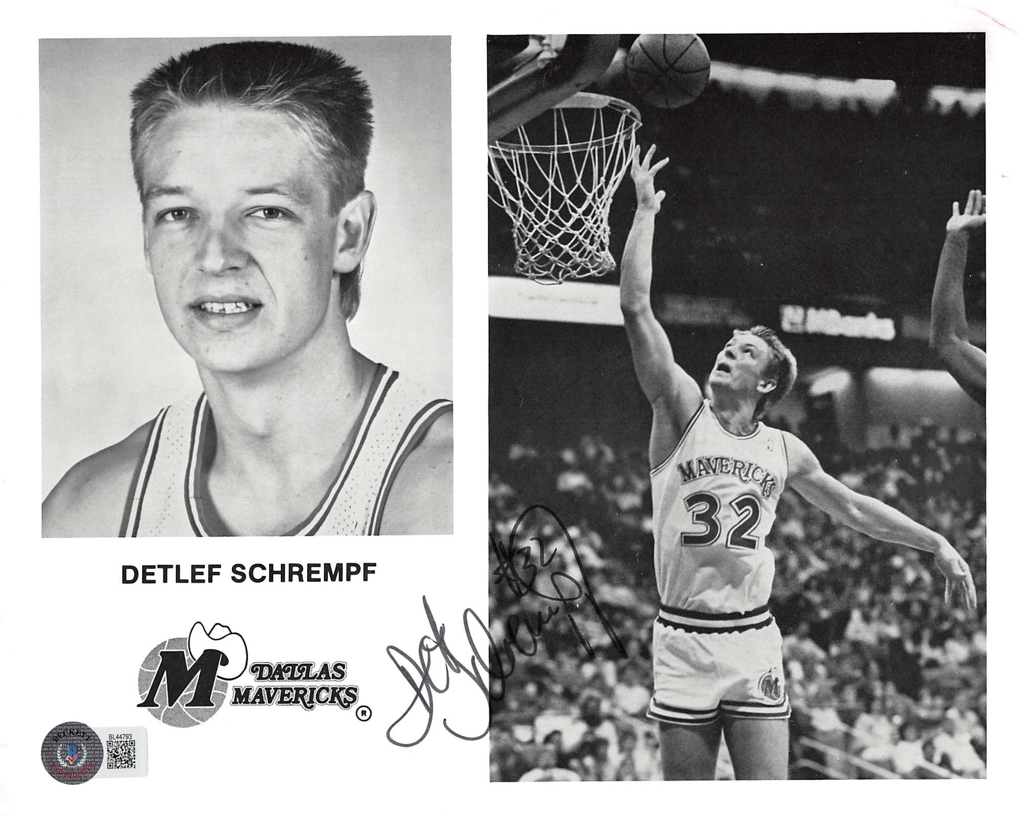 Mavericks Detlef Schrempf Authentic Signed 8x10 Photo Autographed BAS #BL44793