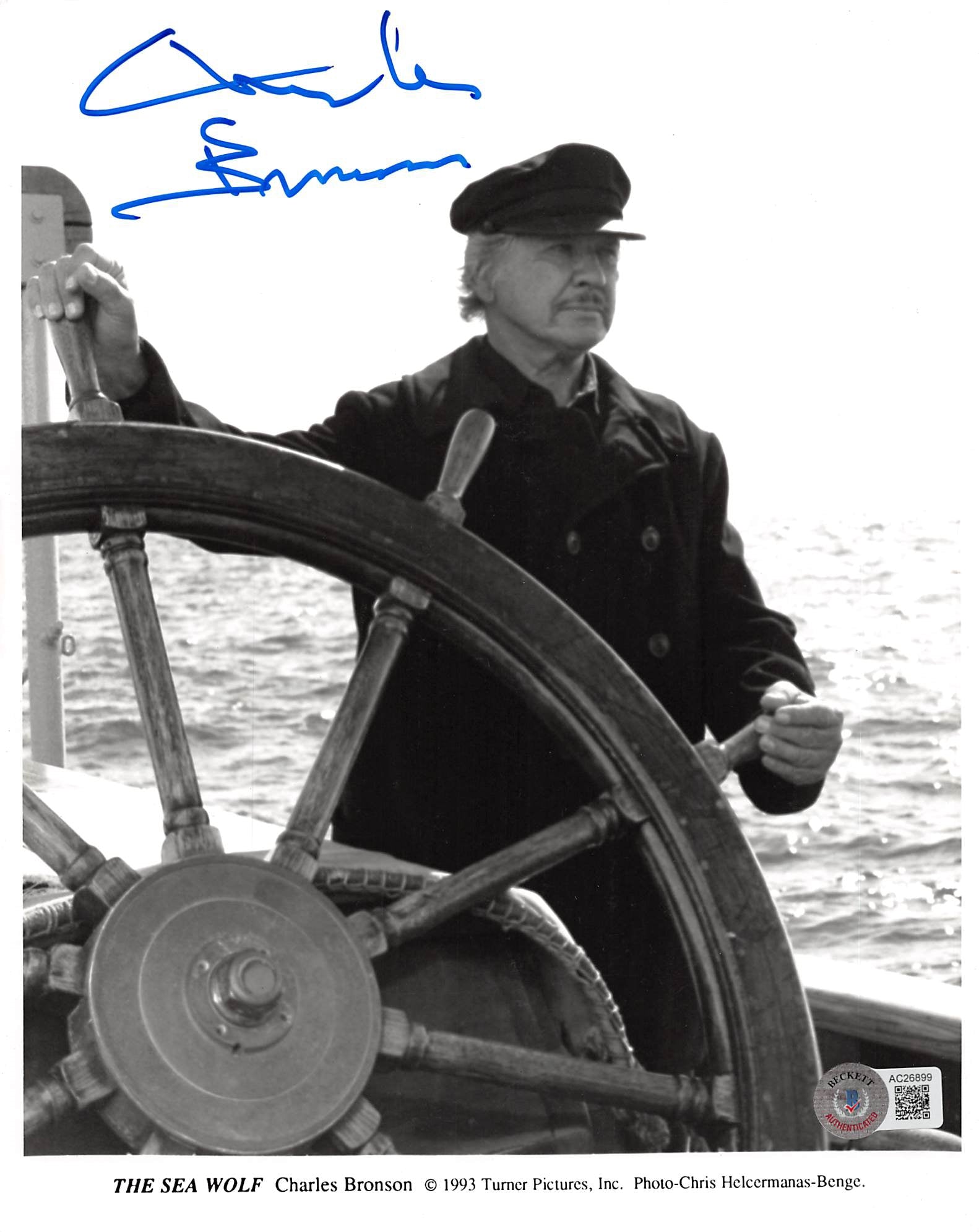 Charles Bronson The Sea Wolf Authentic Signed 8x10 Photo BAS #AC26899