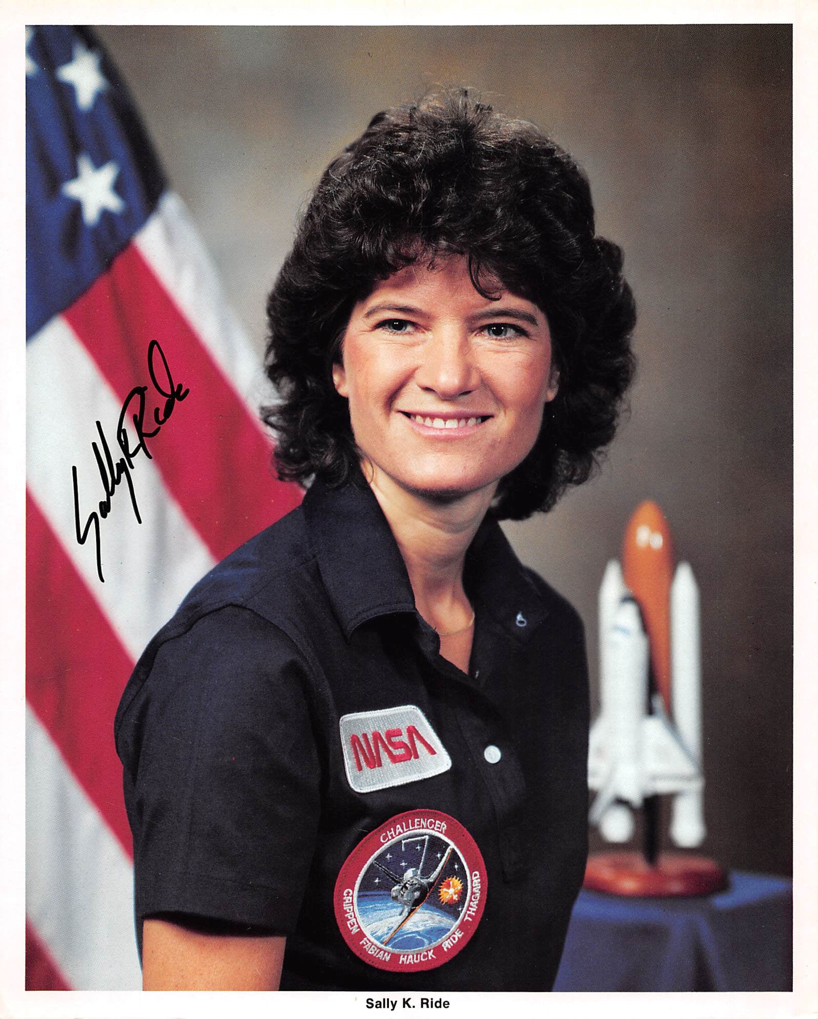 Sally Ride Space Shuttle Challenger Signed 8x10 Original NASA Photo BAS #AC26894