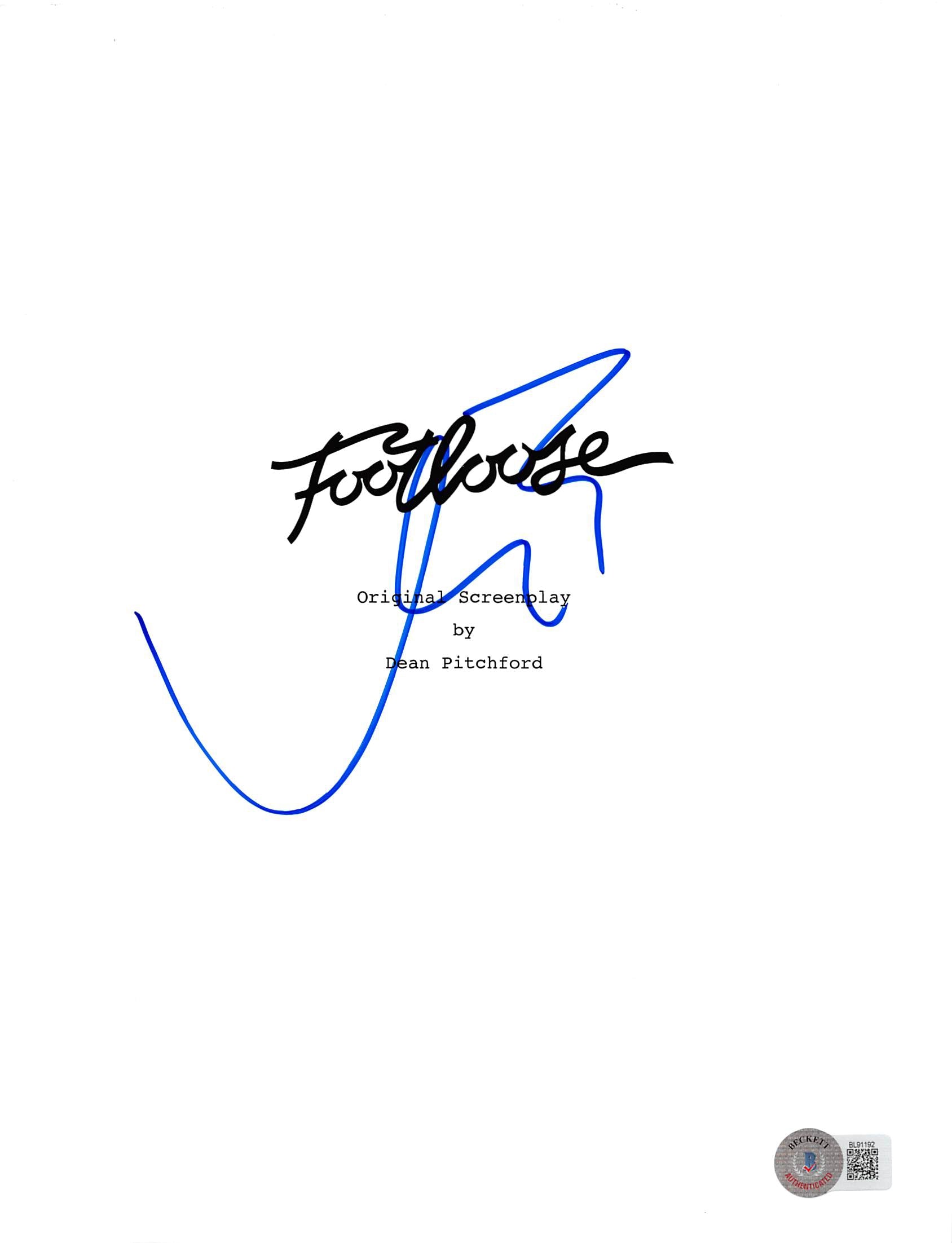 Kevin Bacon Footloose Authentic Signed Script Cover Autographed BAS #BL91192