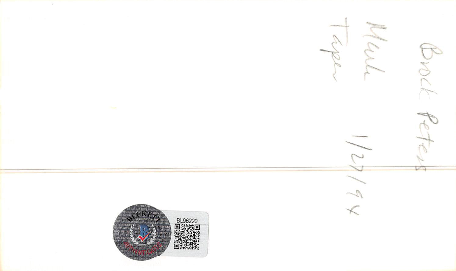 Brock Peters Star Trek VI Authentic Signed 3x5 Index Card BAS #BL96220