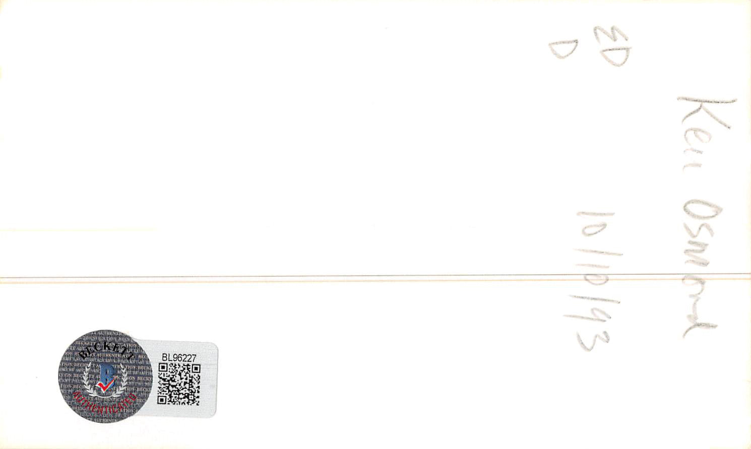 Ken Osmond Leave It to Beaver Authentic Signed 3x5 Index Card BAS #BL96227