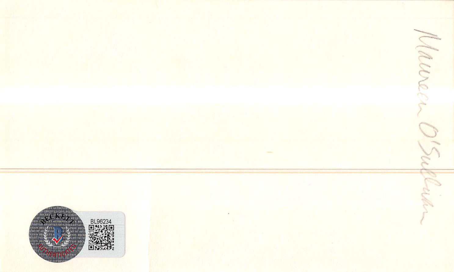 Maureen O'Sullivan The Thin Man Authentic Signed 3x5 Index Card BAS #BL96234