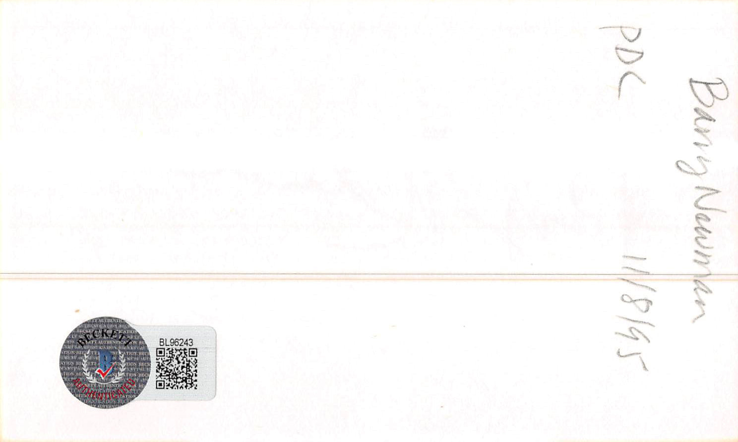 Barry Newman Vanishing Point Authentic Signed 3x5 Index Card BAS #BL96243