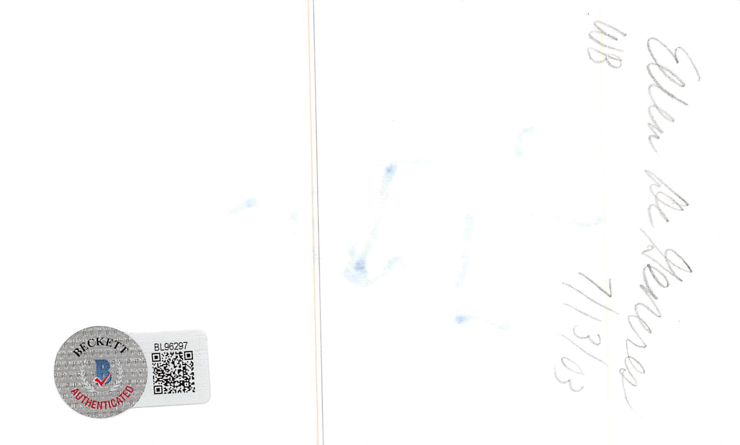 Ellen DeGeneres Authentic Signed 3x5 Index Card Autographed BAS #BL96297
