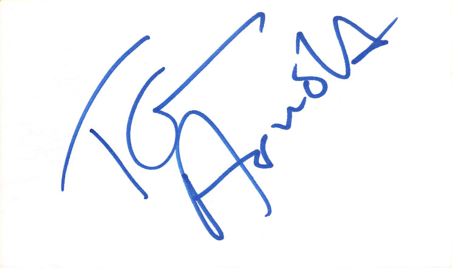 Tom Arnold Roseanne Authentic Signed 3x5 Index Card Autographed BAS #BL96303