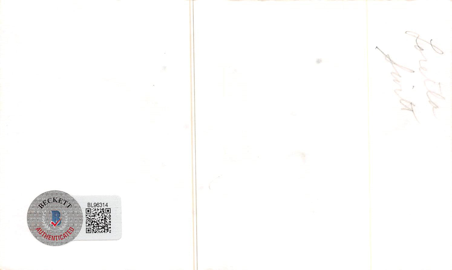 Loretta Swit M*A*S*H Authentic Signed 3x5 Index Card Autographed BAS #BL96314