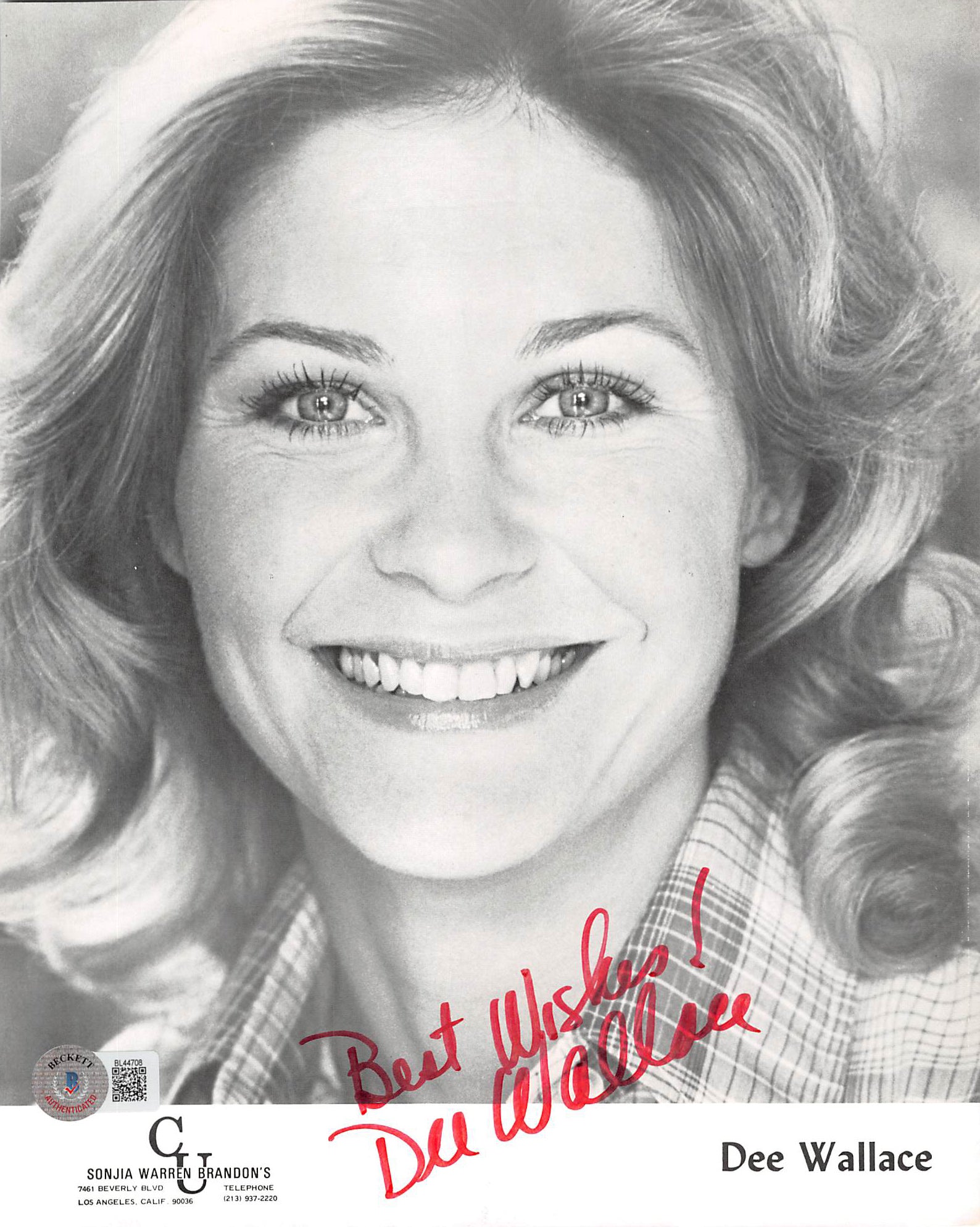 Dee Wallace E.T. "Best Wishes!" Authentic Signed 8x10 Photo BAS #BL44708