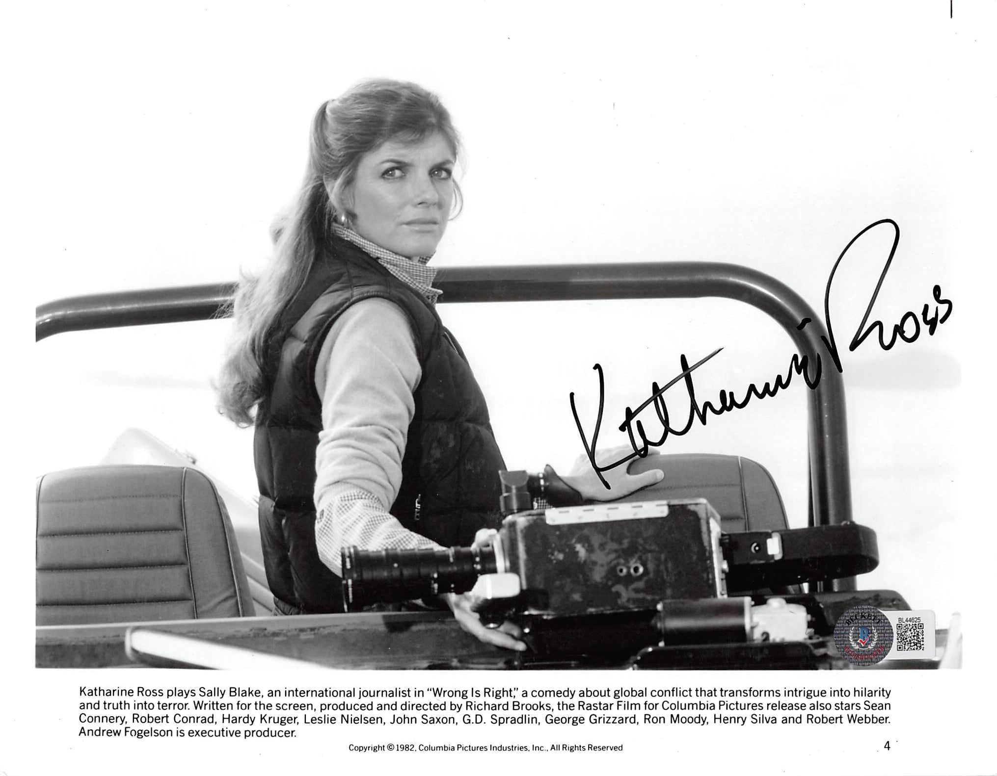 Katharine Ross Wrong Is Right Authentic Signed 8x10 Photo BAS #BL44625