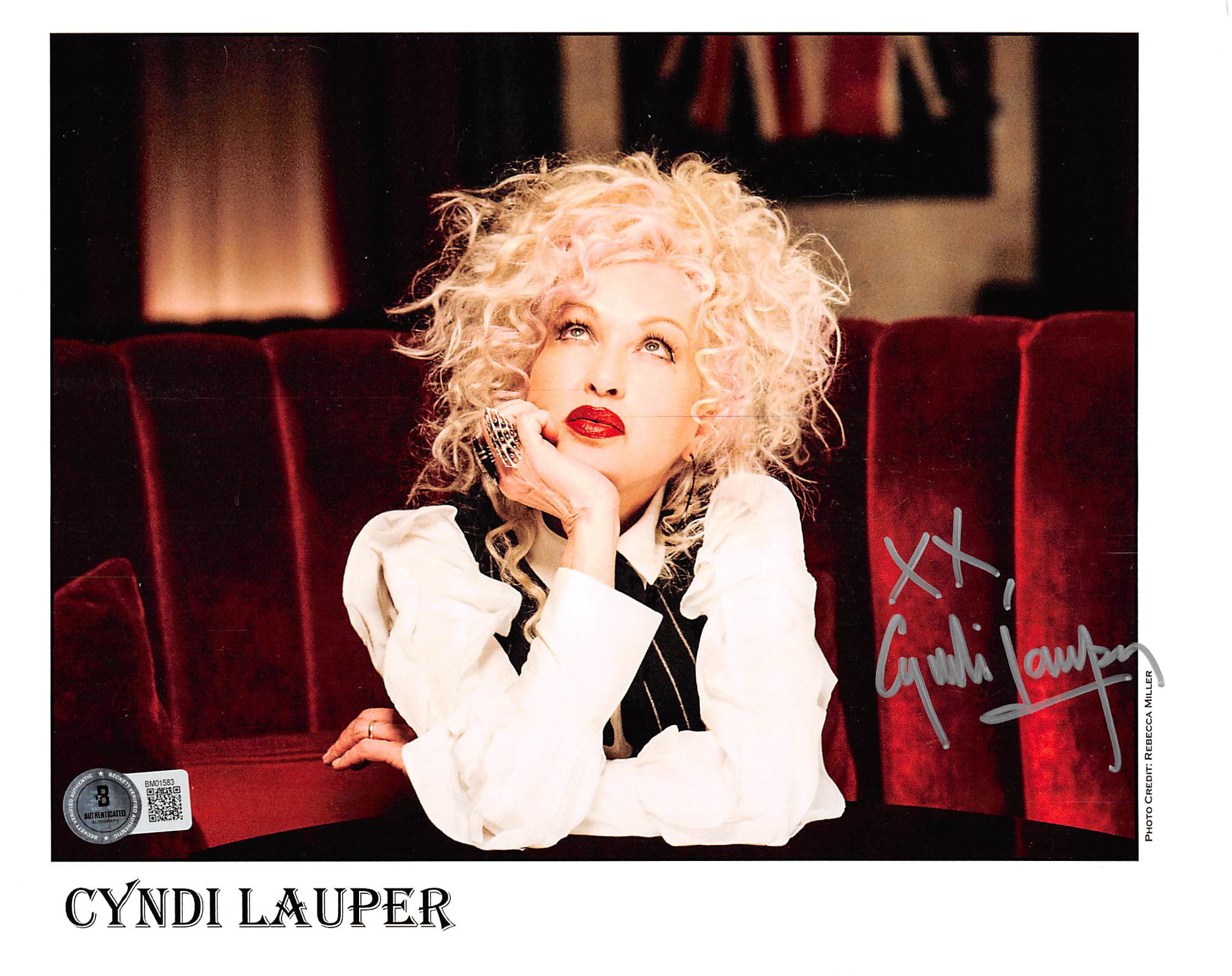 Cyndi Lauper Singer Authentic Signed 8x10 Photo Autographed BAS #BM01583