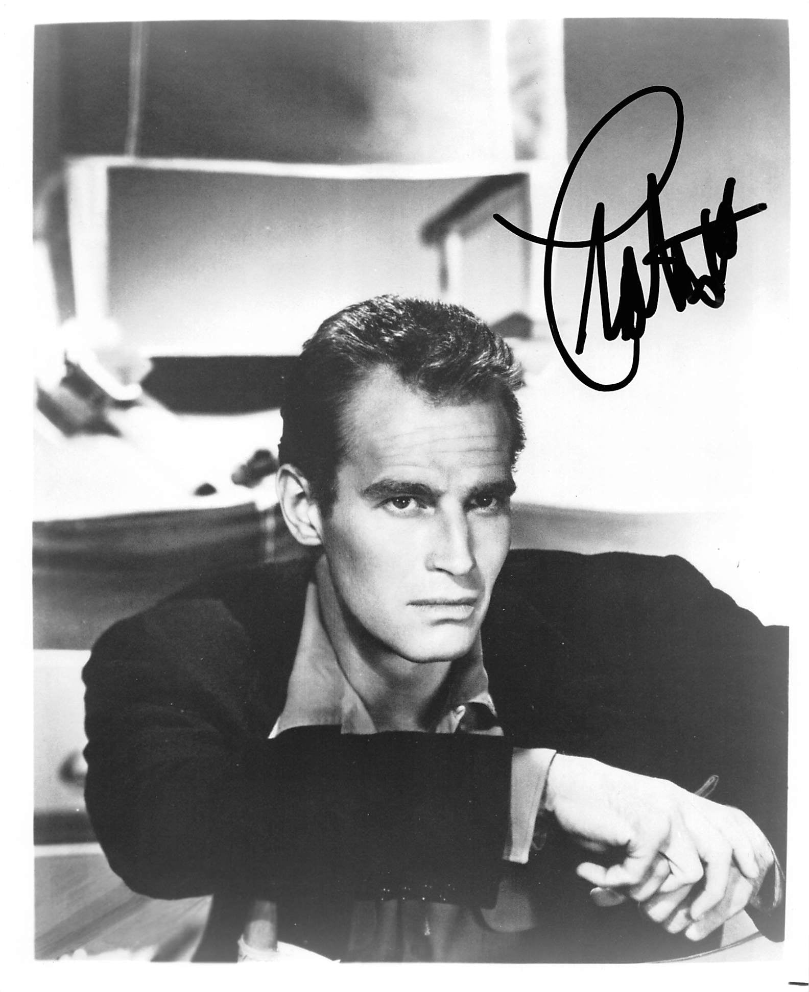 Charlton Heston Ben-Hur Authentic Signed 8x10 Photo Autographed BAS LOA #AD38613