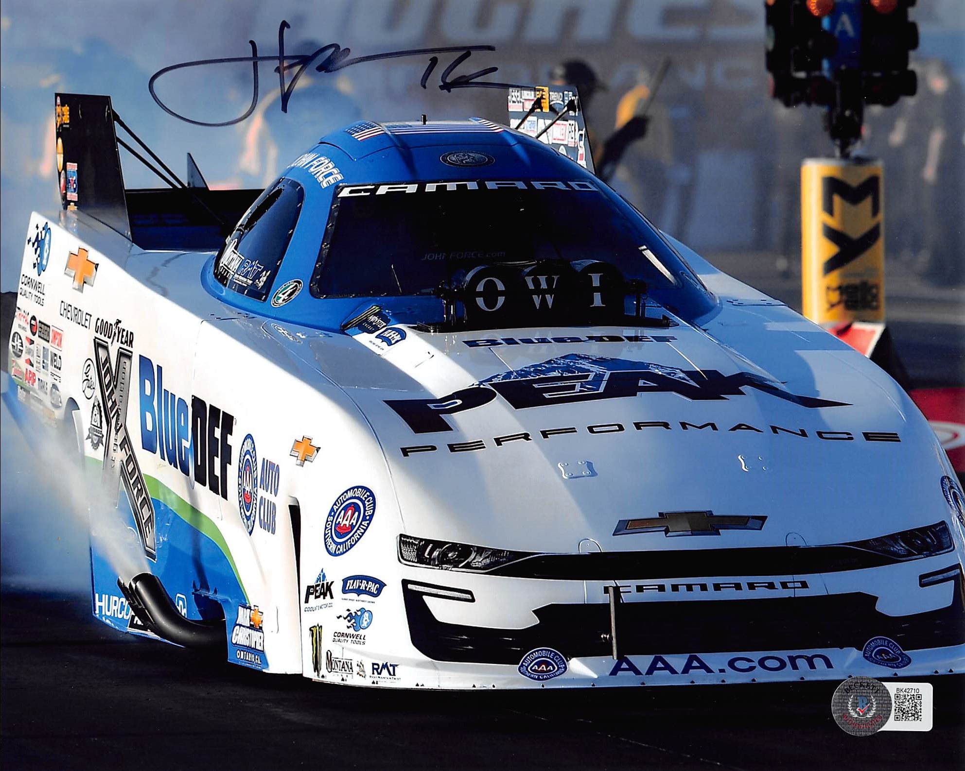 NASCAR John Force Authentic Signed 8x10 Photo Autographed BAS #BK42710