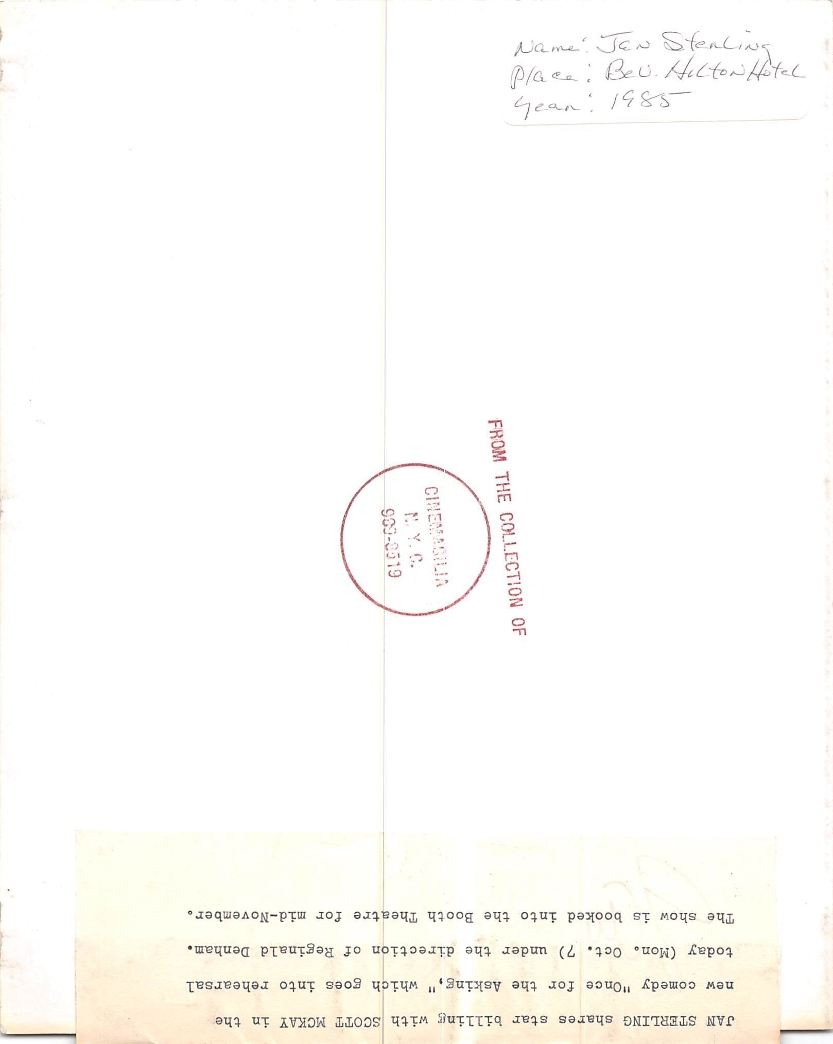 Jan Sterling Once for the Asking Authentic Signed 8x10 Photo BAS #BN29178