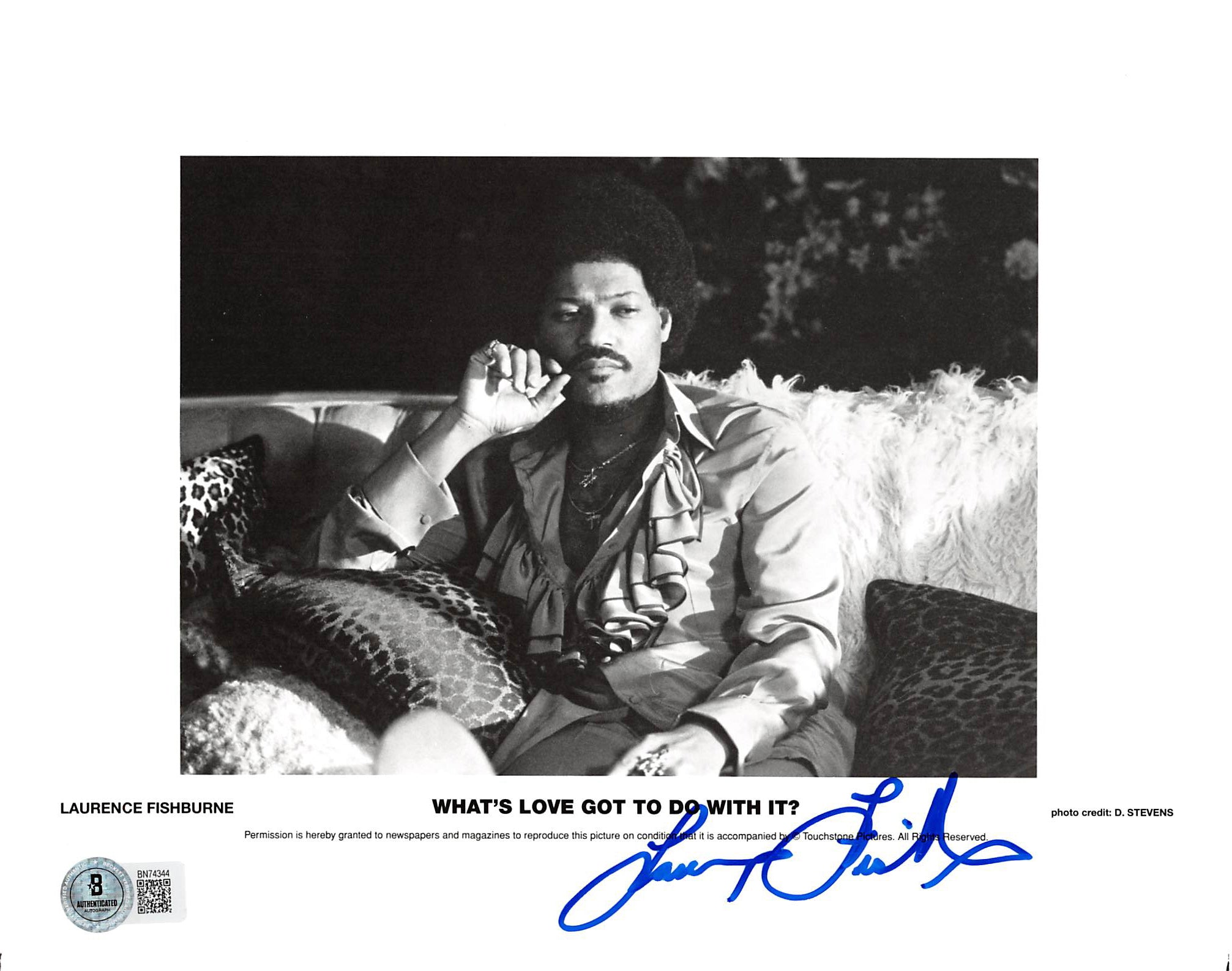 Laurence Fishburne What's Love Got to Do with It Signed 8x10 Photo BAS #BN74344