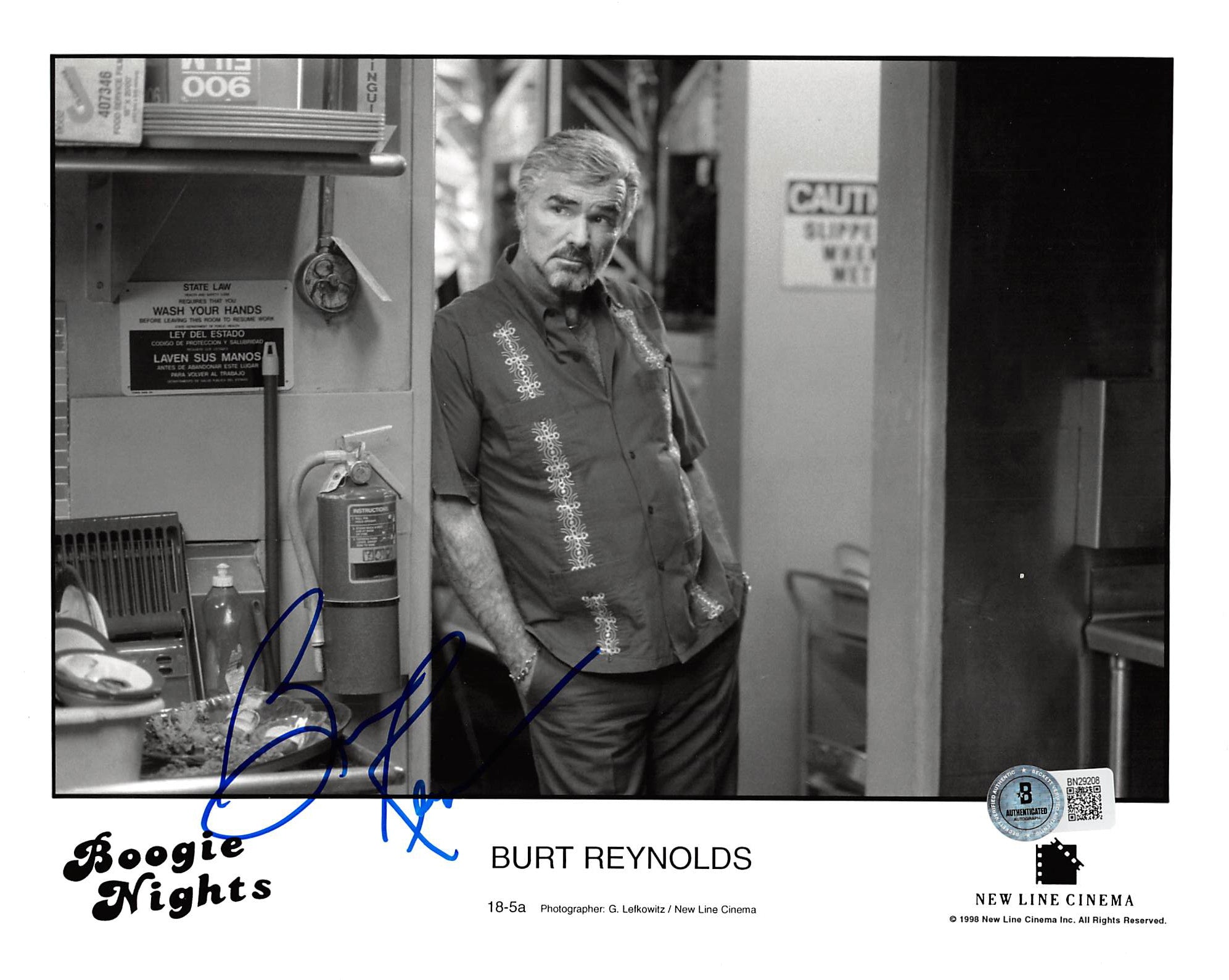 Burt Reynolds Boogie Nights Authentic Signed 8x10 Photo Autographed BAS #BN29208