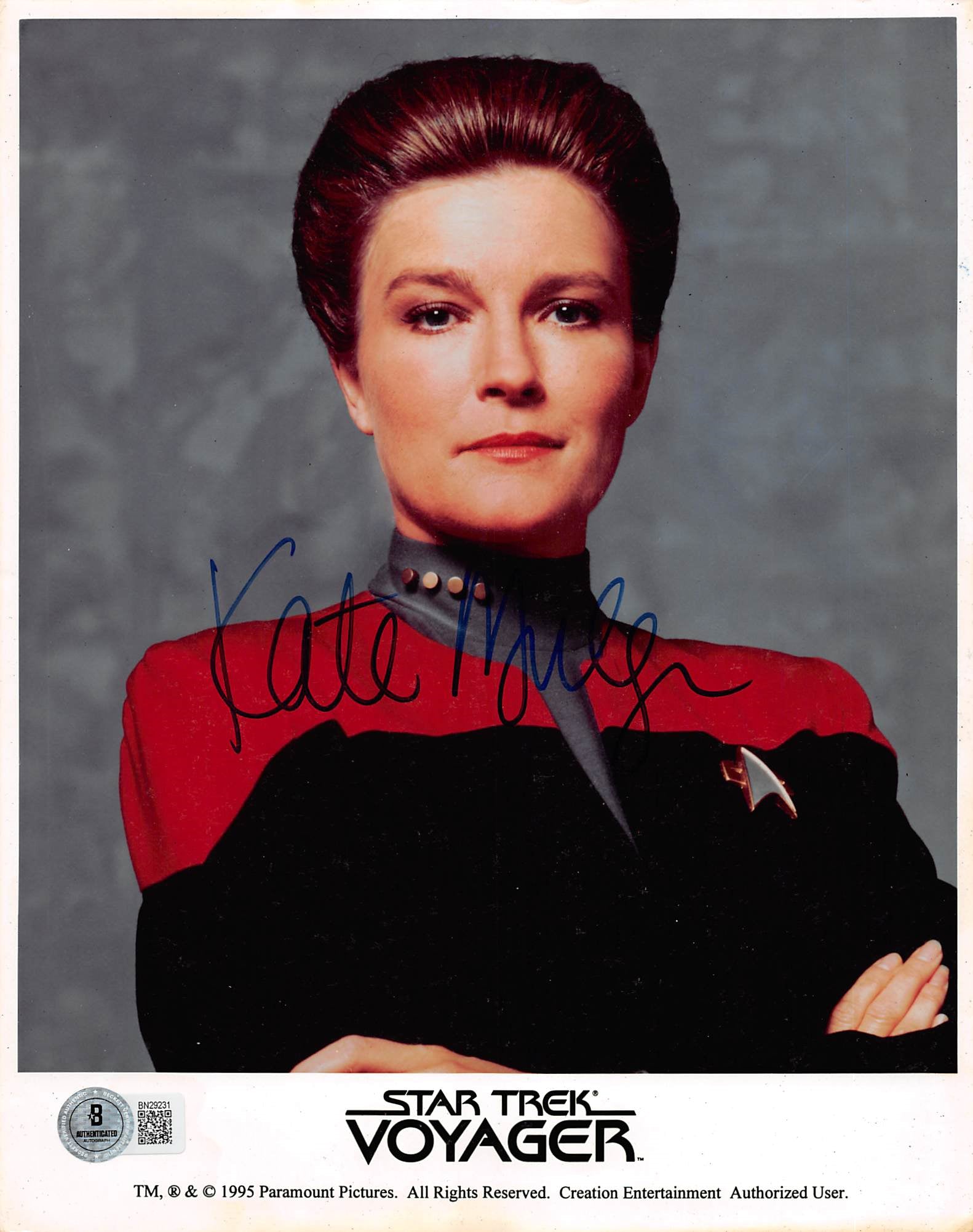 Kate Mulgrew Star Trek Voyager Authentic Signed 8x10 Photo BAS #BN29231
