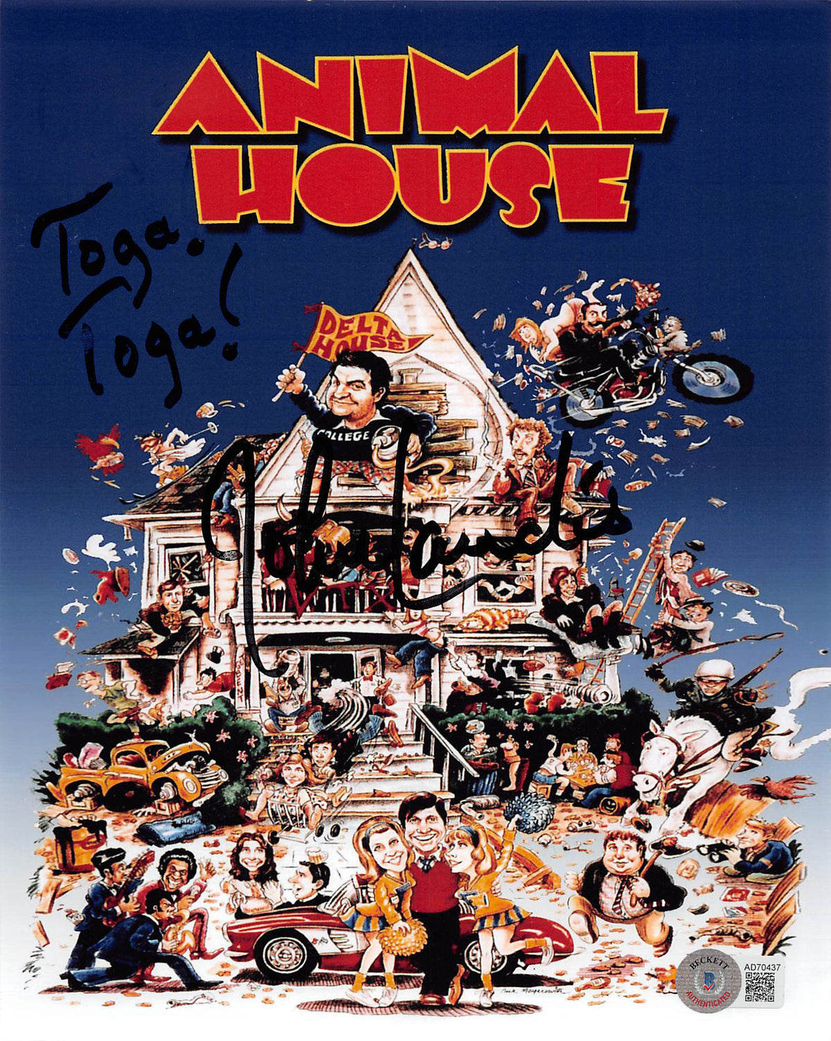 John Landis Animal House "Toga! Toga!" Signed 8x10 Vertical Photo BAS 1