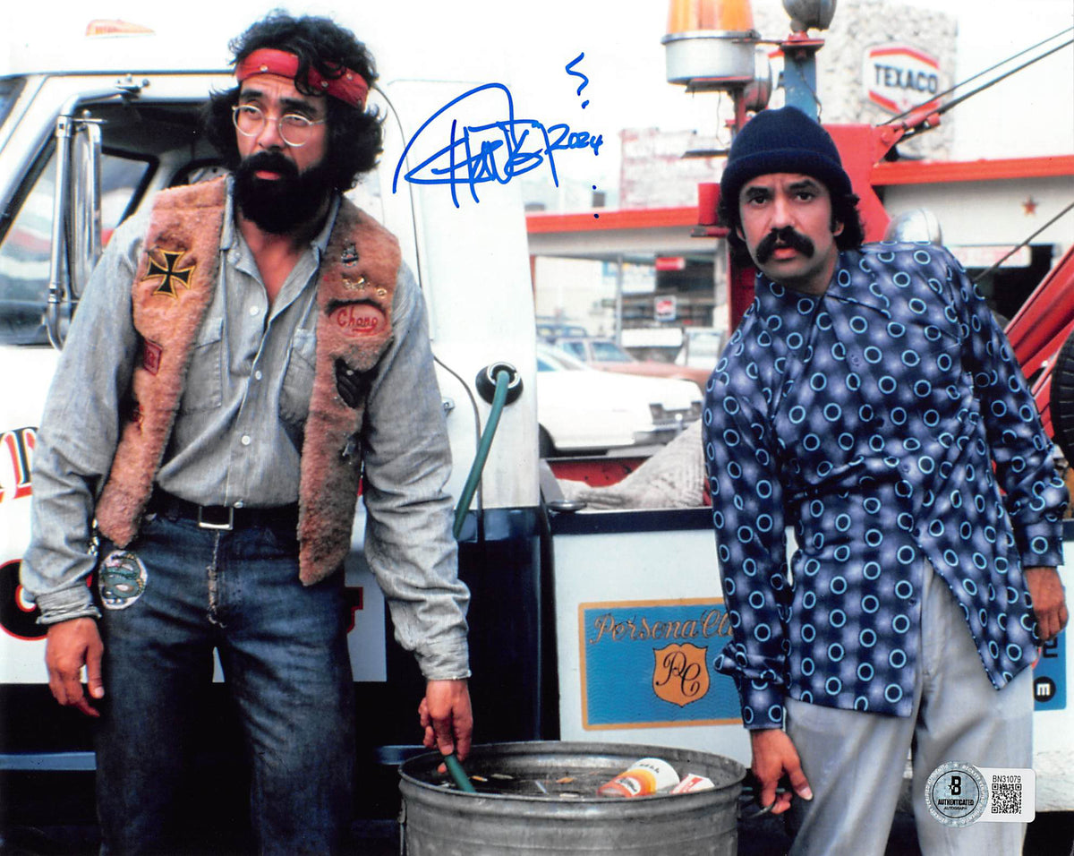 Tommy Chong Cheech & Chong Signed 8x10 Horizontal Photo w/ Blue Sig BAS 11