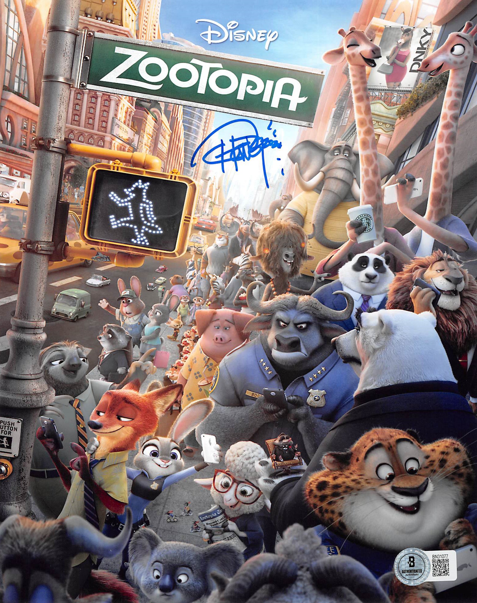 Tommy Chong Zootopia Authentic Signed 8x10 Vertical Photo w/ Blue Sig BAS 8