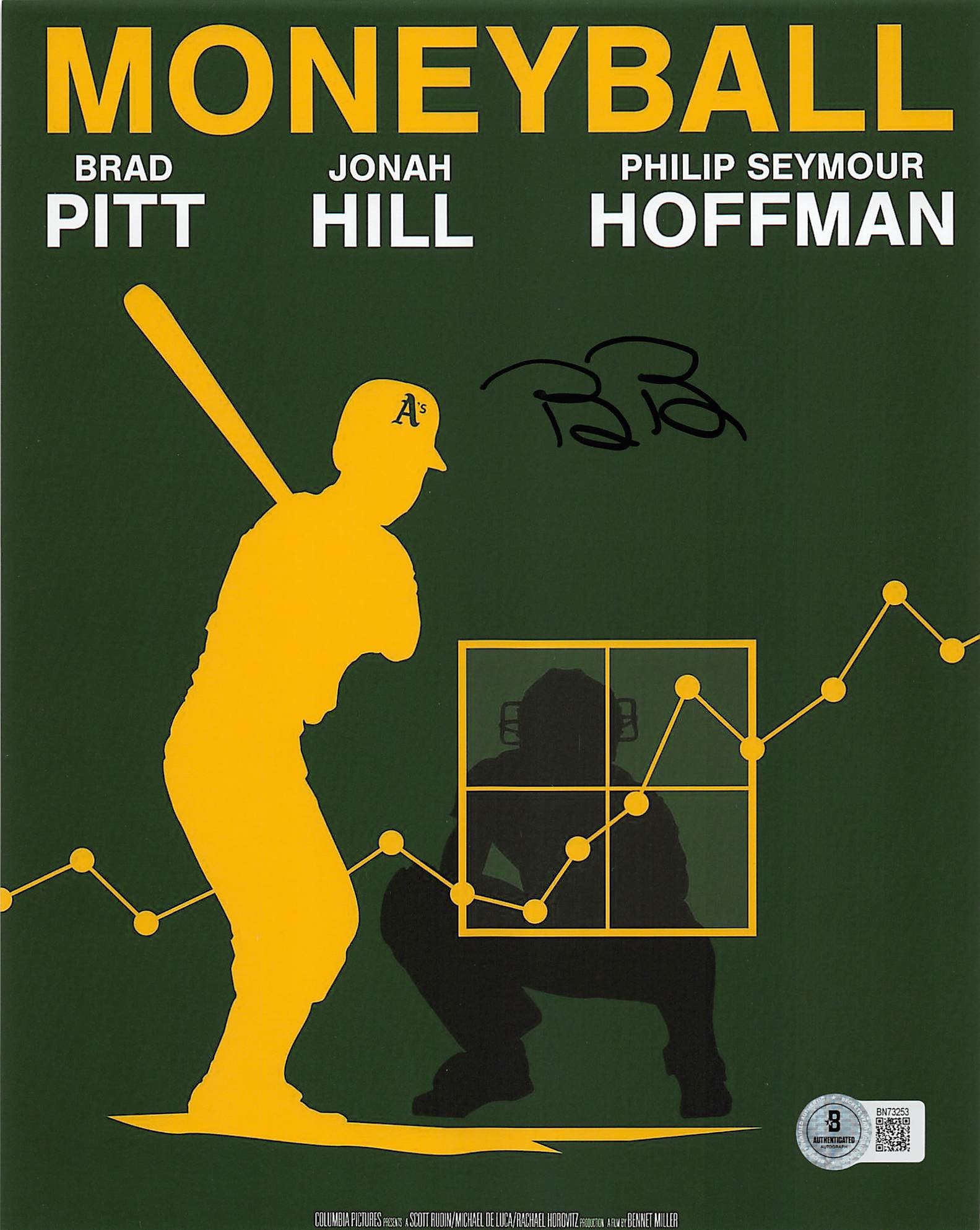 Billy Beane Moneyball Authentic Signed 8x10 Vertical Photo Autographed BAS 1