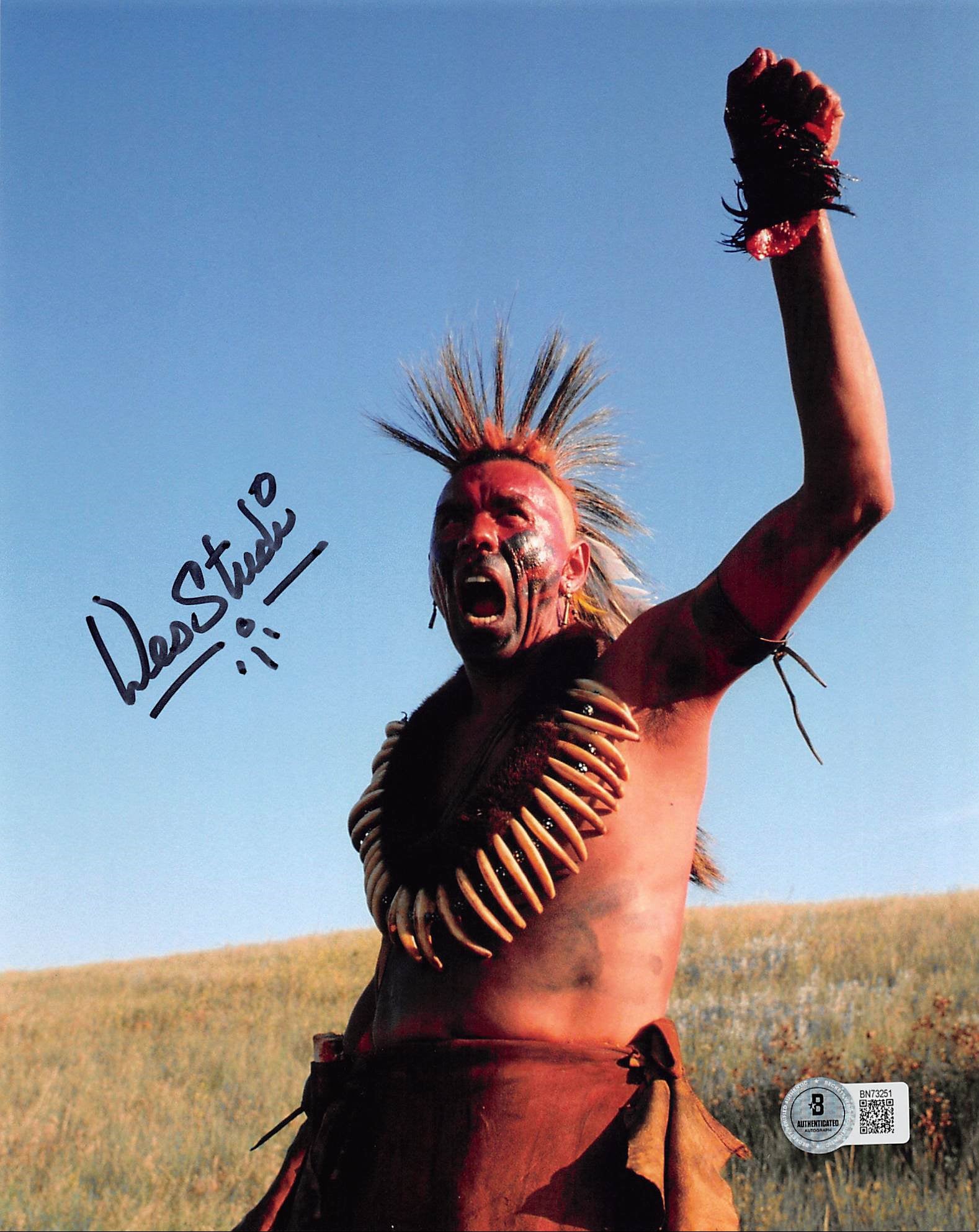 Wes Studi The Last of the Mohicans Authentic Signed 8x10 Vertical Photo BAS 5