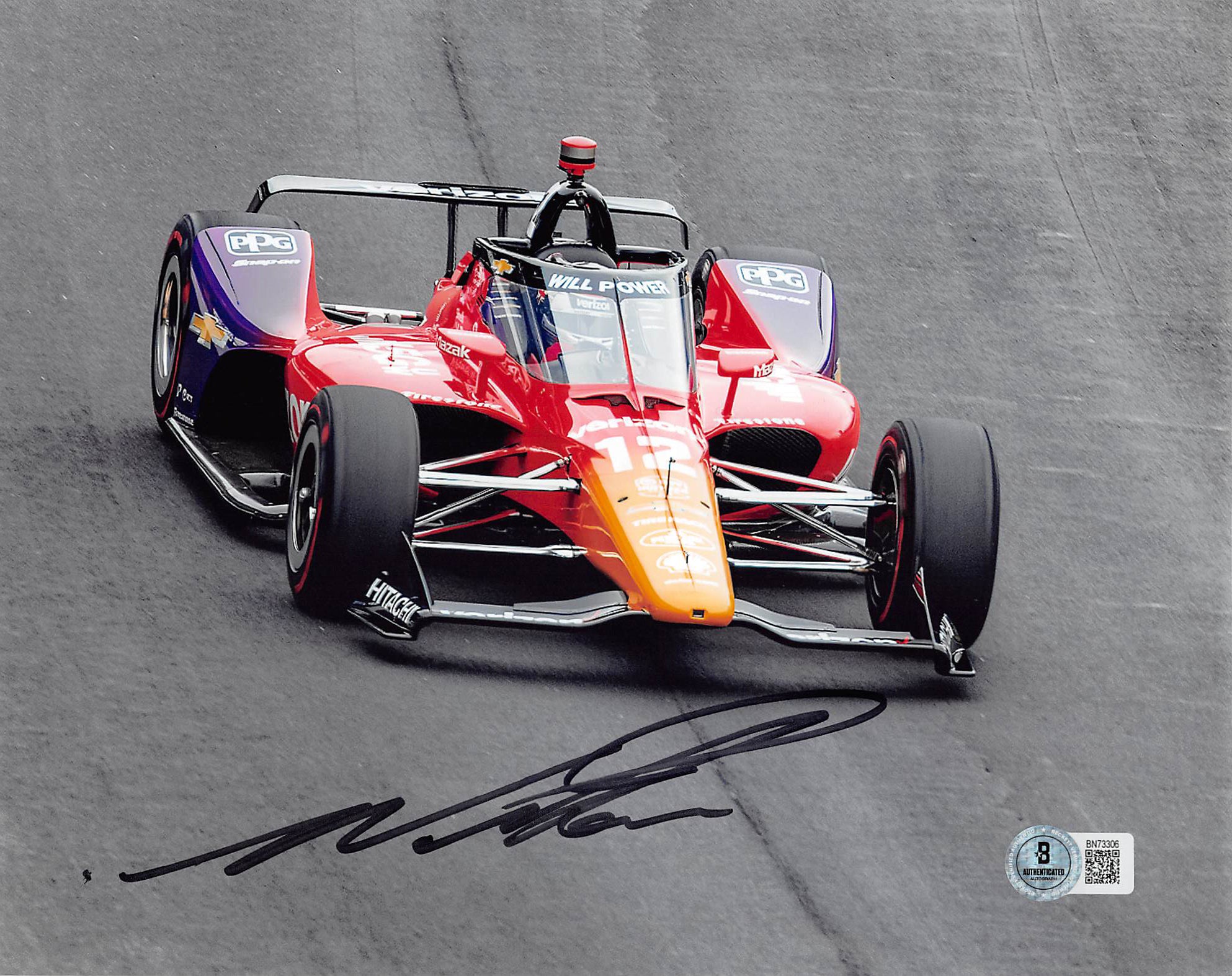 Will Power IndyCar Series Authentic Signed 8x10 Horizontal Photo BAS 2