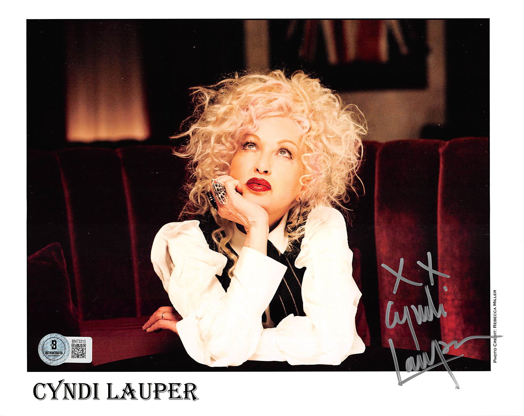 Cyndi Lauper Singer "XX" Authentic Signed 8x10 Horizontal Photo BAS 1