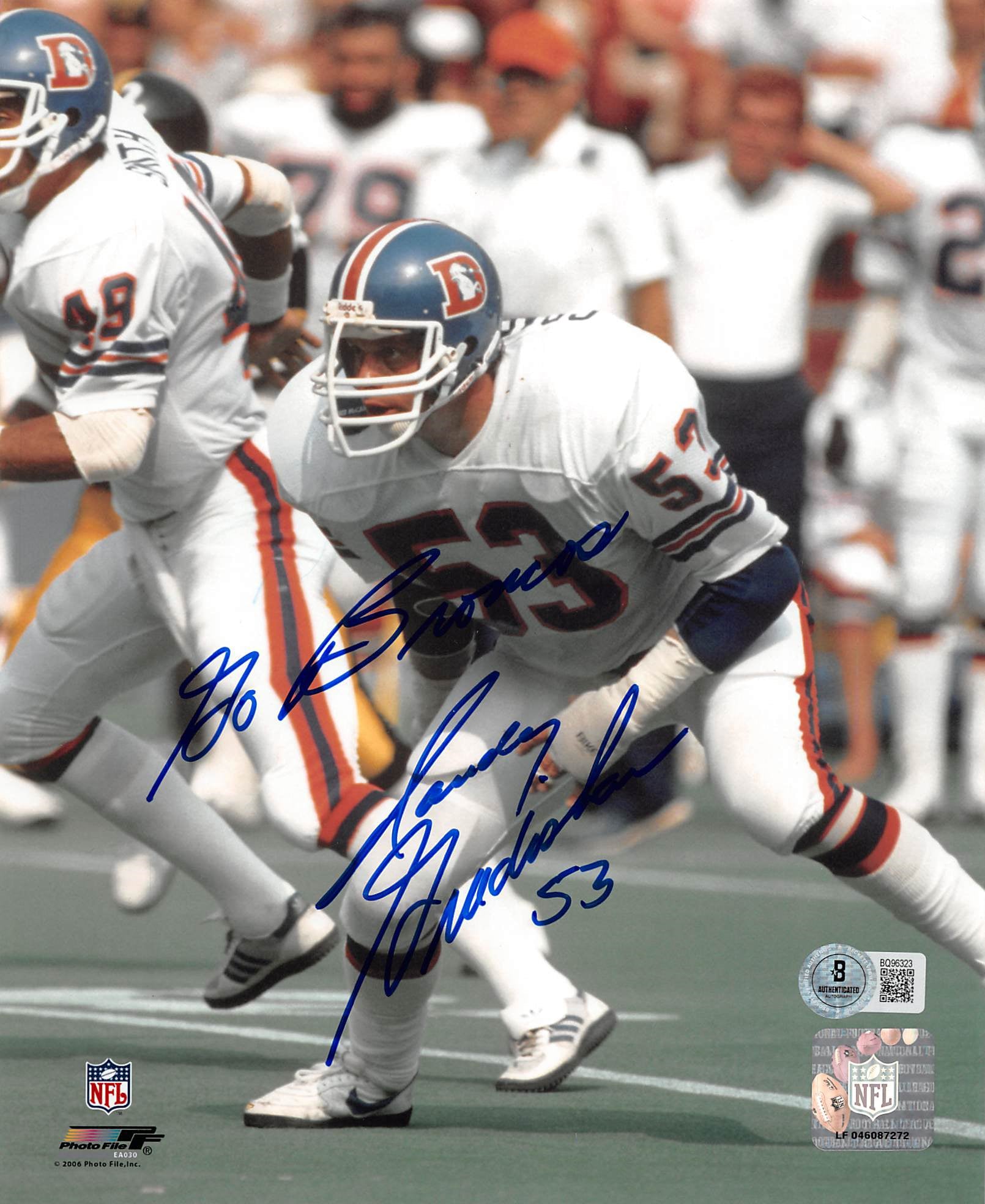 Broncos Randy Gradishar "Go Broncos" Authentic Signed 8x10 Photo BAS #BQ96323