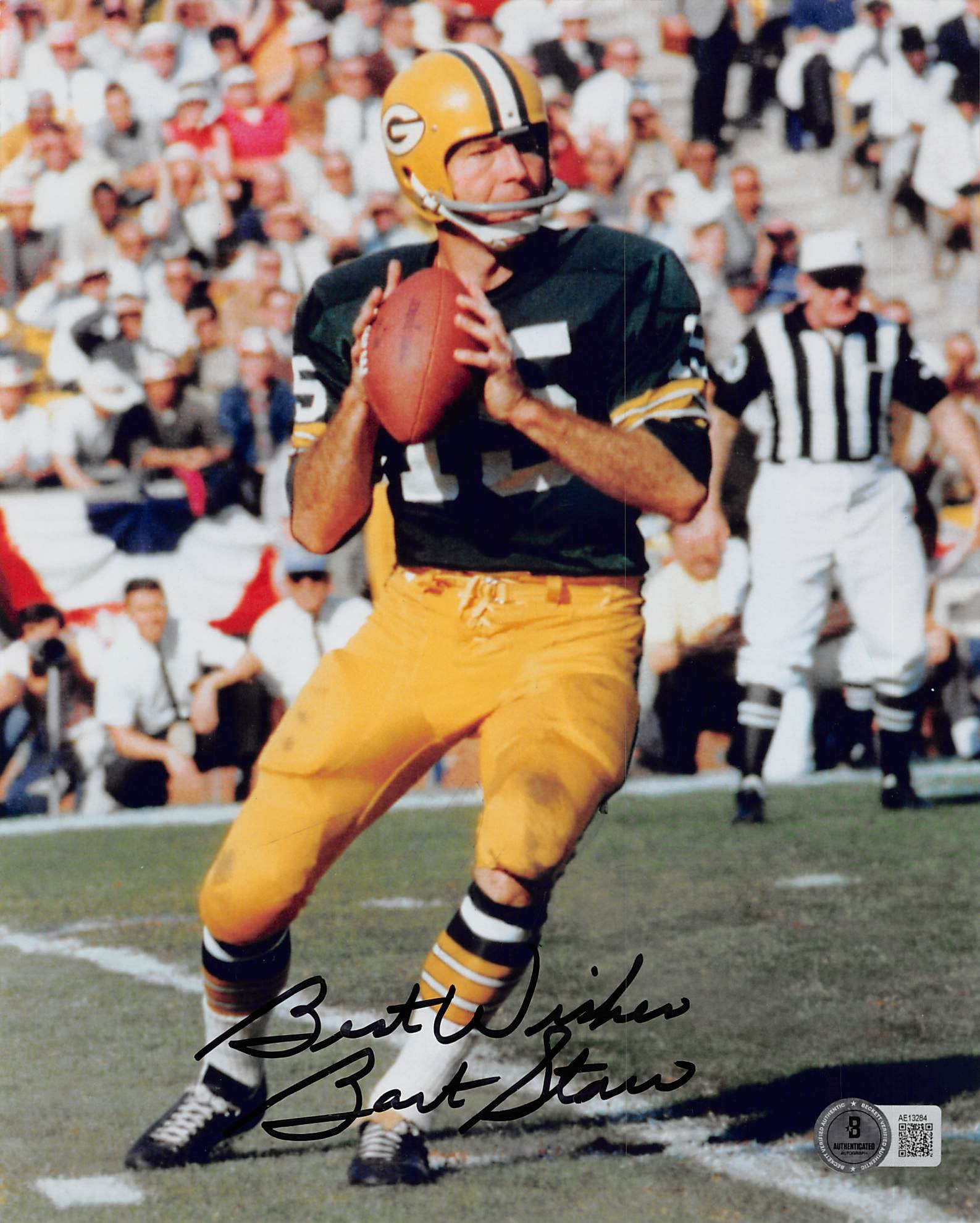 Packers Bart Starr Best Wishes Authentic Signed 8x10 Photo BAS #AE13284