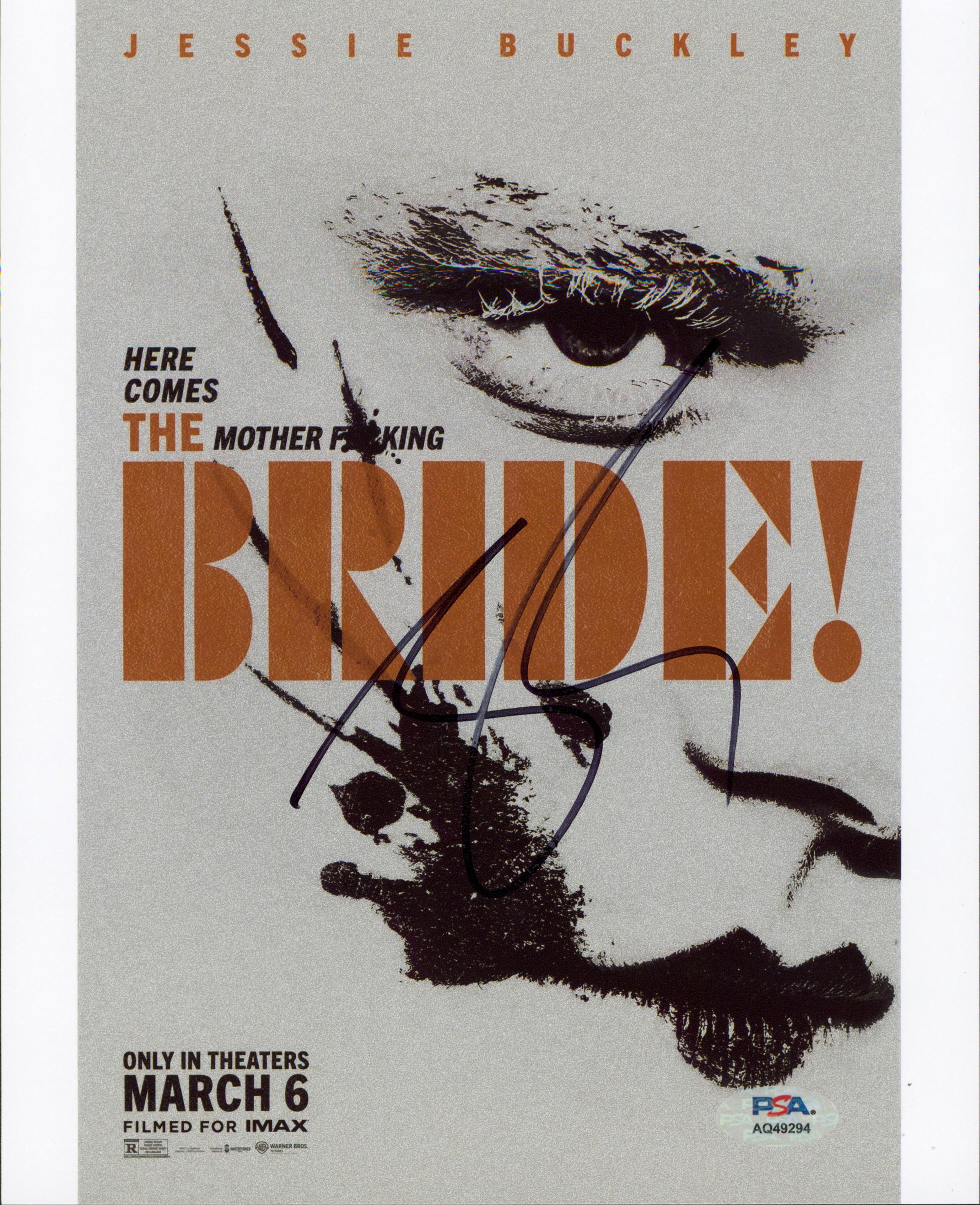 Jessie Buckley The Bride! Authentic Signed 8x10 Vertical Photo PSA/DNA #AQ49294