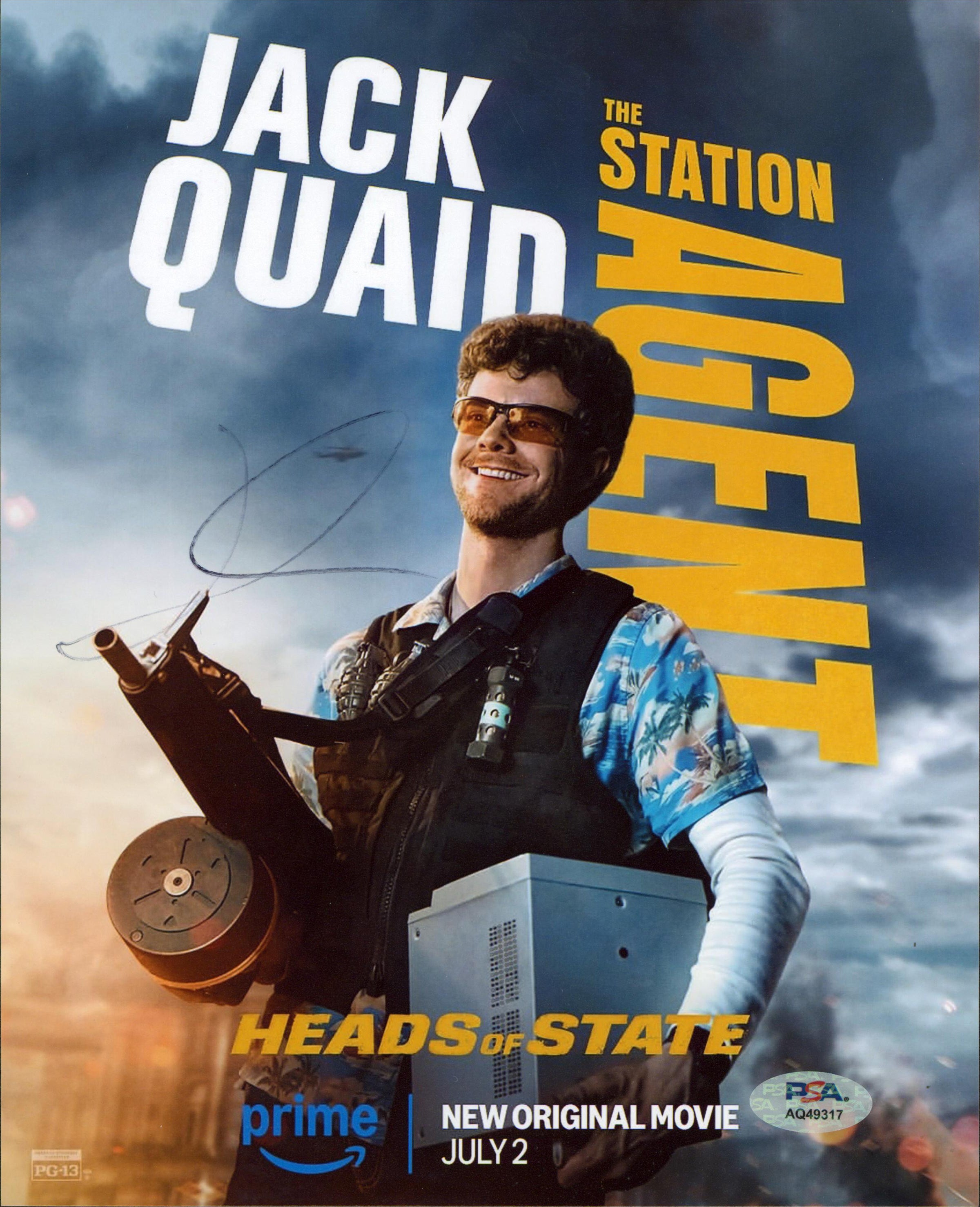 Jack Quaid Heads Of State Authentic Signed 8x10 Vertical Photo PSA/DNA #AQ49317
